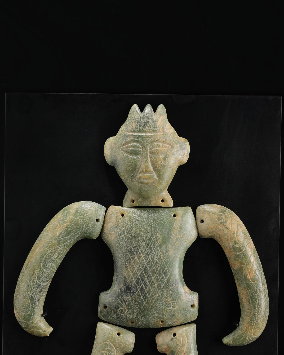 Carved Jade Stone Anthropomorphic Effigy Figure