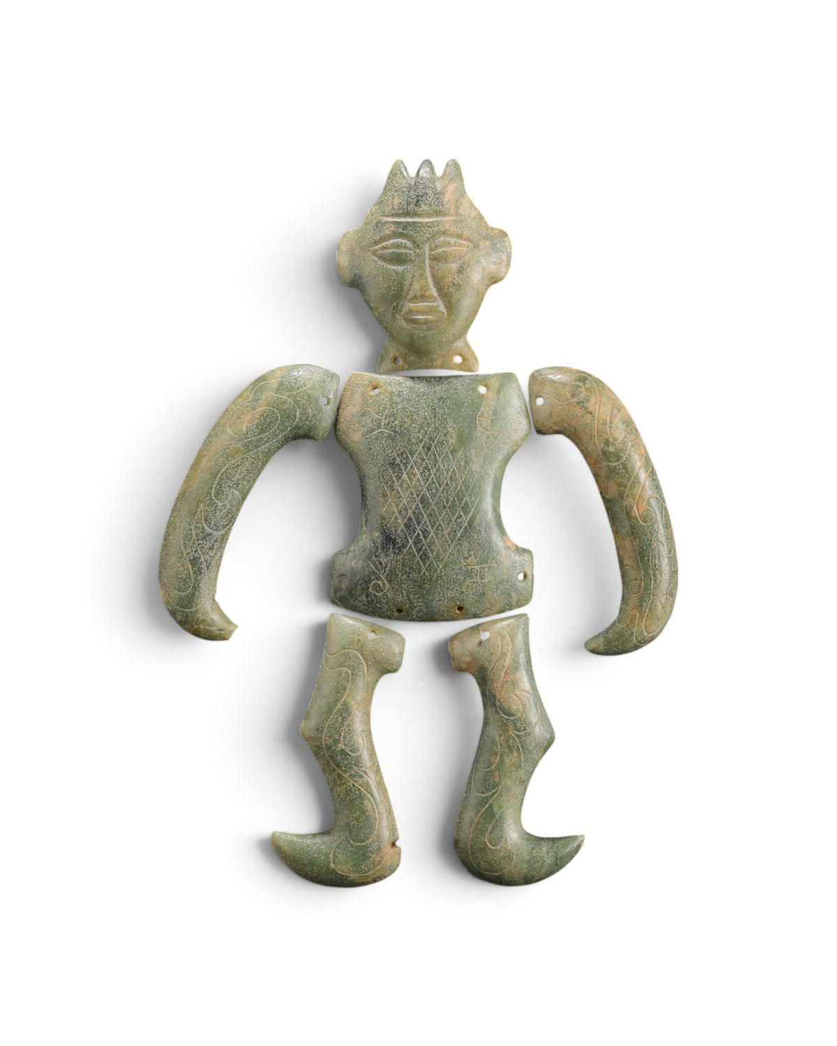 Carved Jade Stone Anthropomorphic Effigy Figure