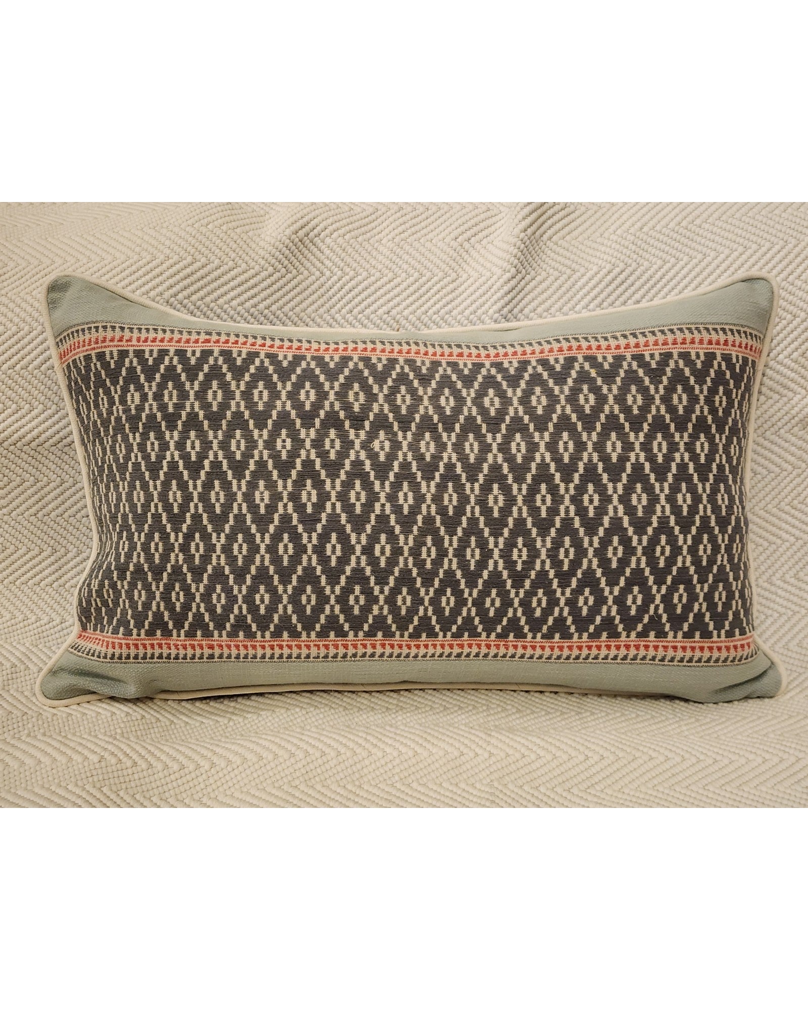 Khit Diamond Weave Cushion in Earth Grey