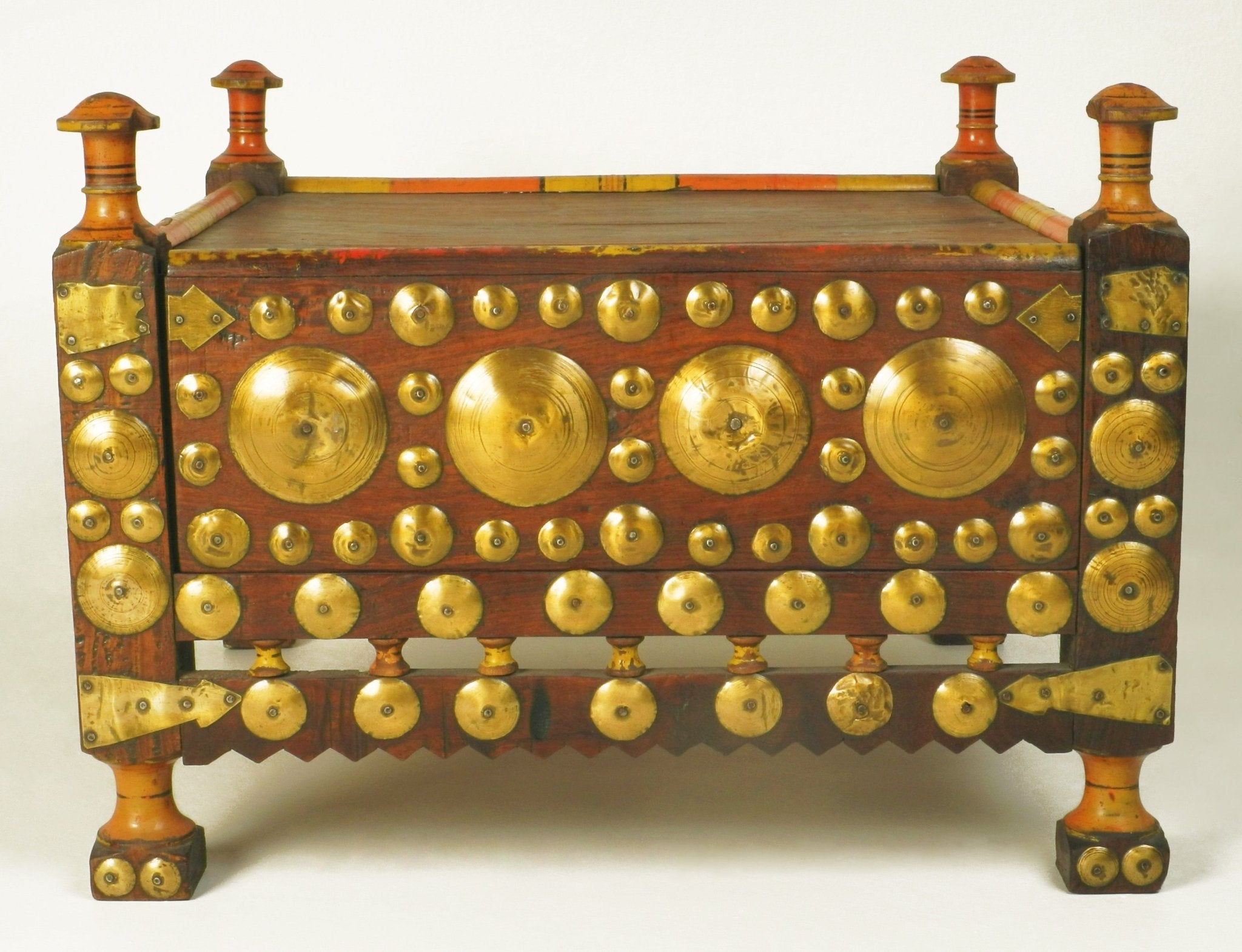 Early 20th - Century Punjab Brass - Studded Tea Table - Surround Living - 3
