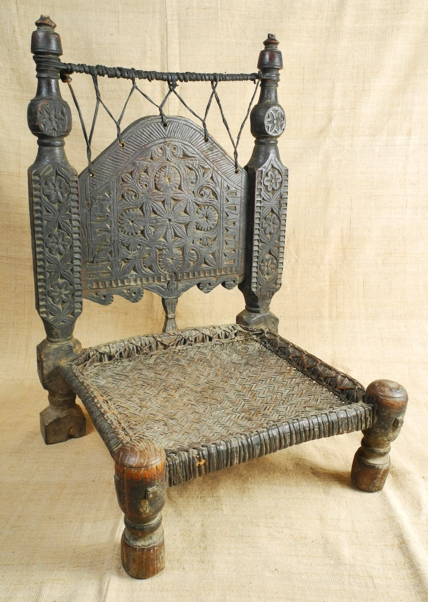 Swat Valley Low Chair with Leather - Woven Seat - Surround Living - 6