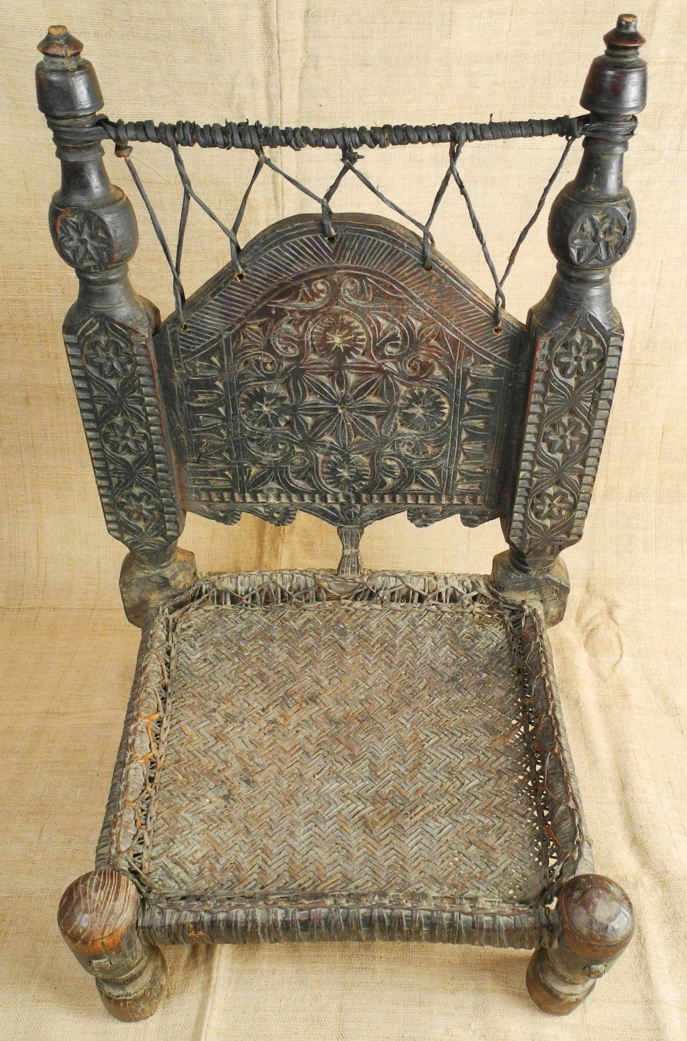Swat Valley Low Chair with Leather - Woven Seat - Surround Living - 3