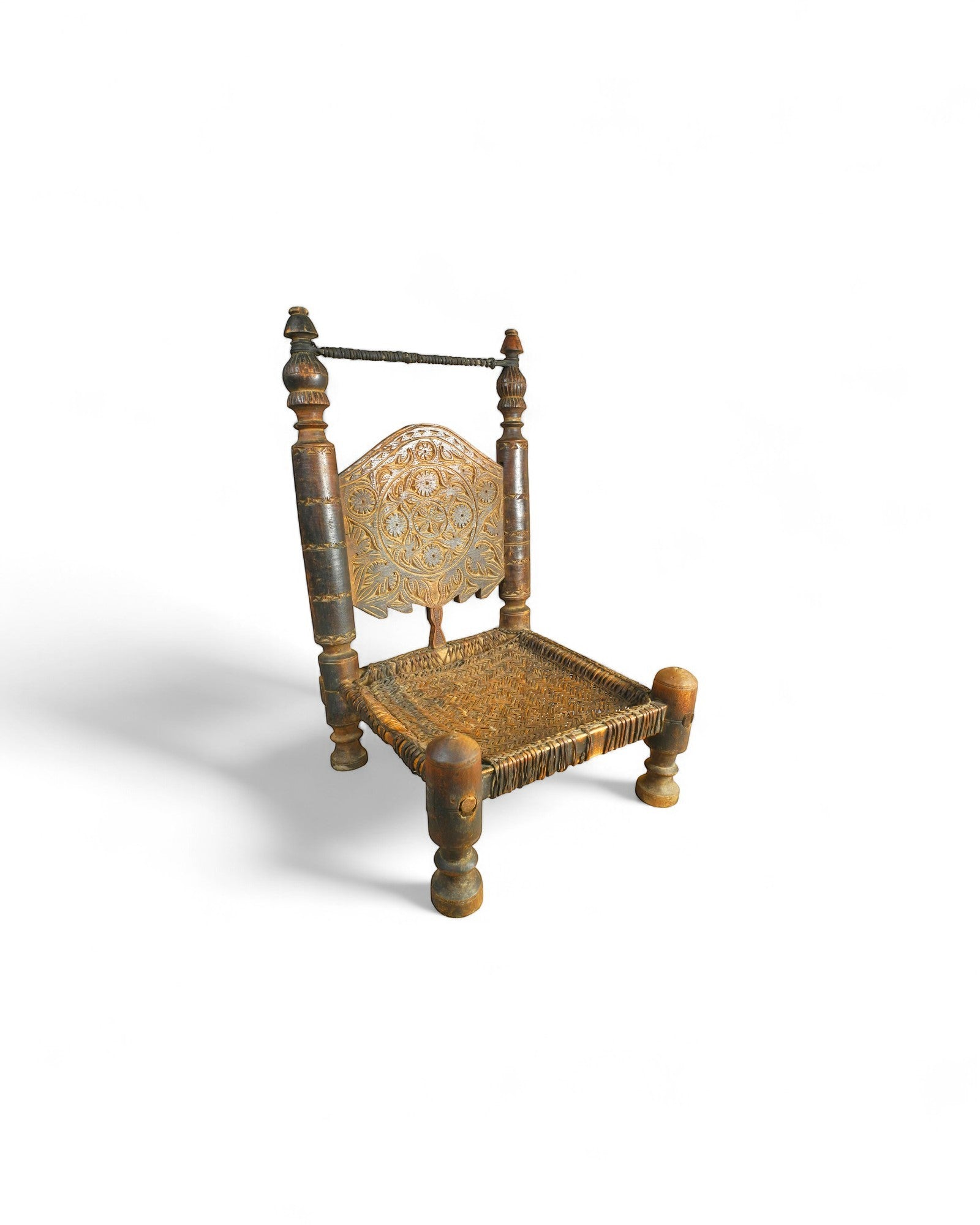 Matta Village Low Chair with Leather - Woven Seat — Swat Valley - Surround Living - 1