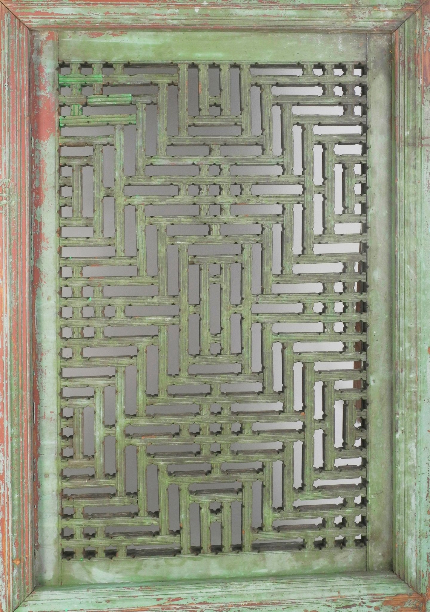 Pair of Punjabi Lattice Windows with Original Paint — 19th Century - Surround Living - 4