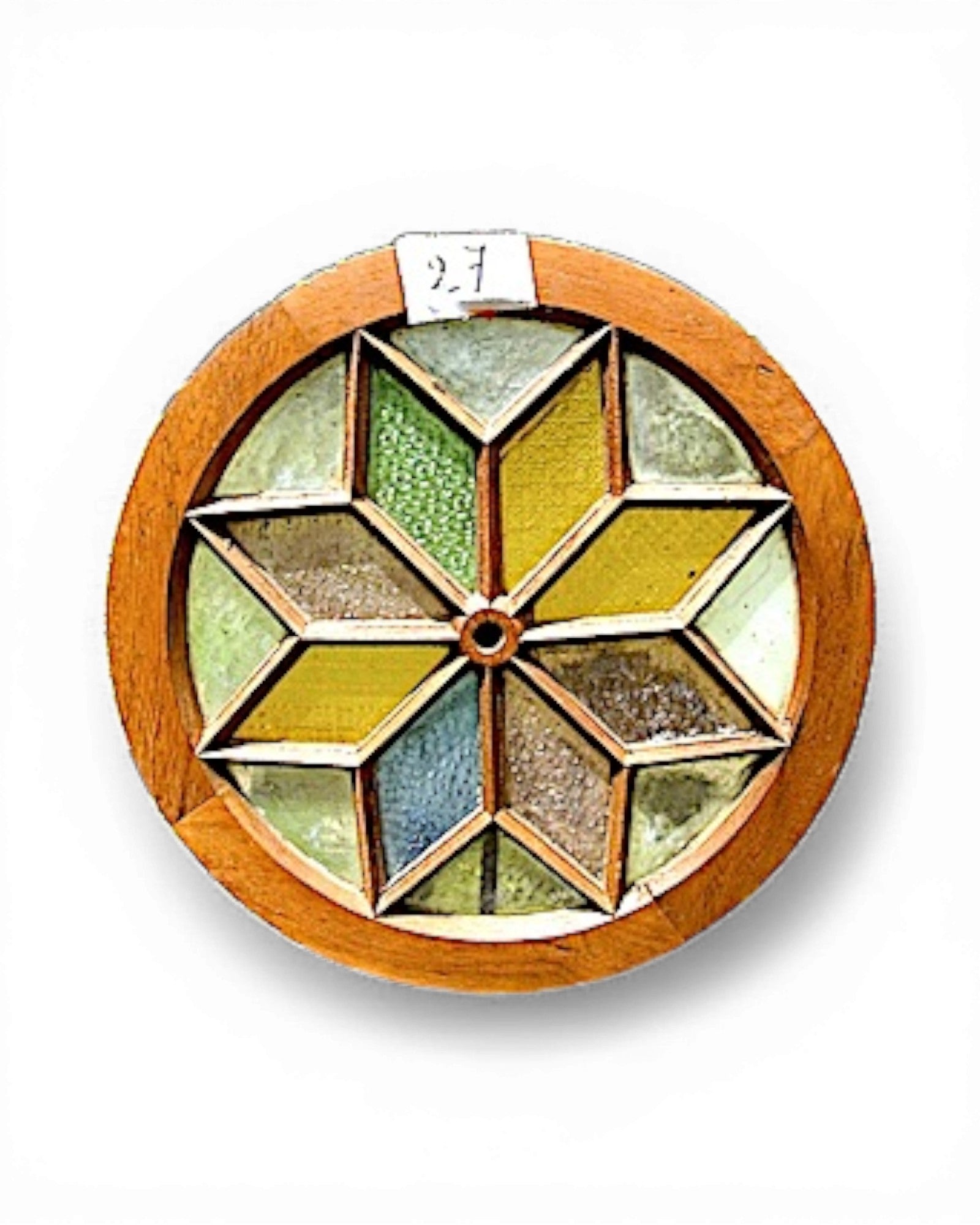 Antique Bull’s-Eye Rondel Windows with Geometric Starburst Design