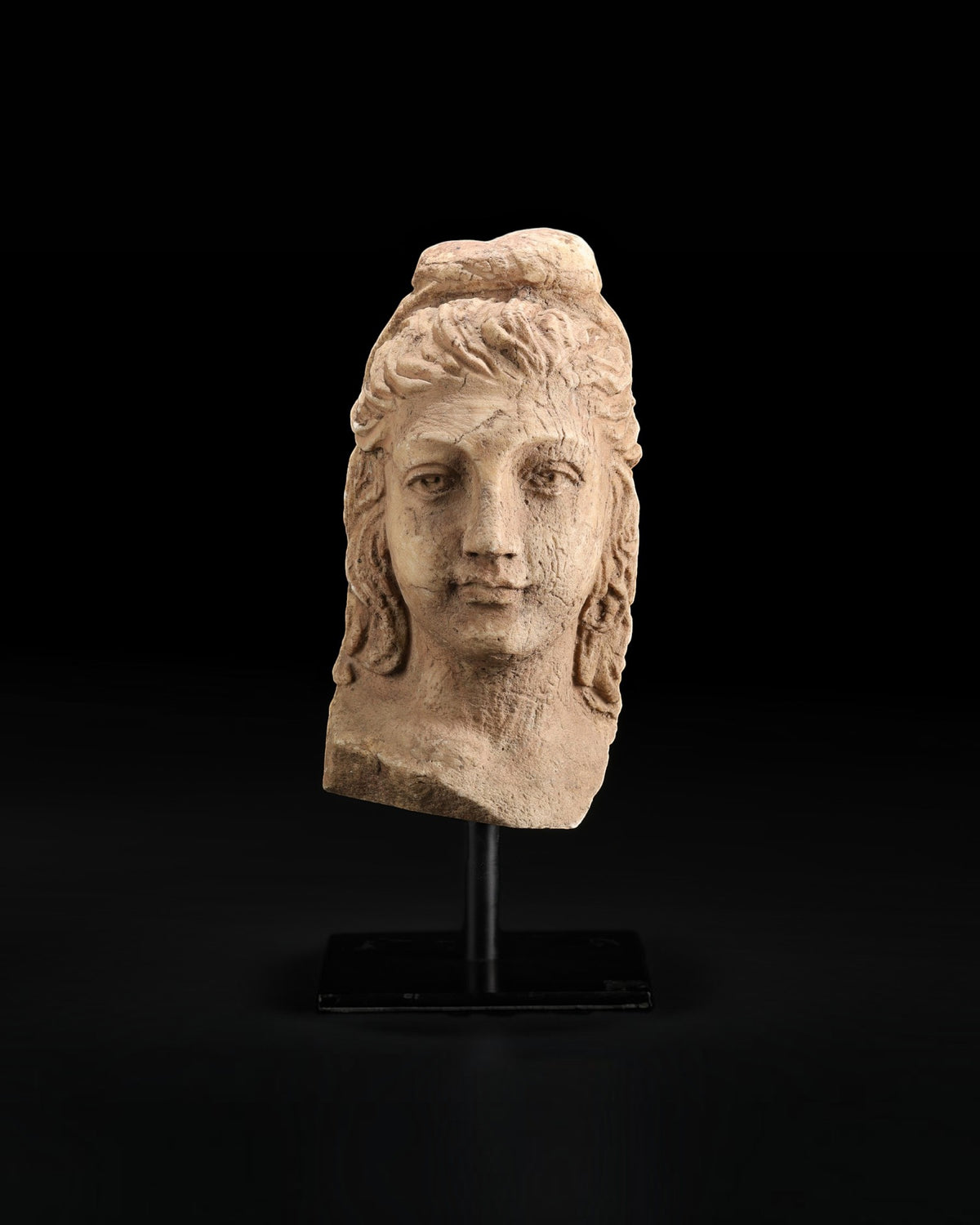 Antique Roman Marble Stone Bust of a Female Figure Sculpture