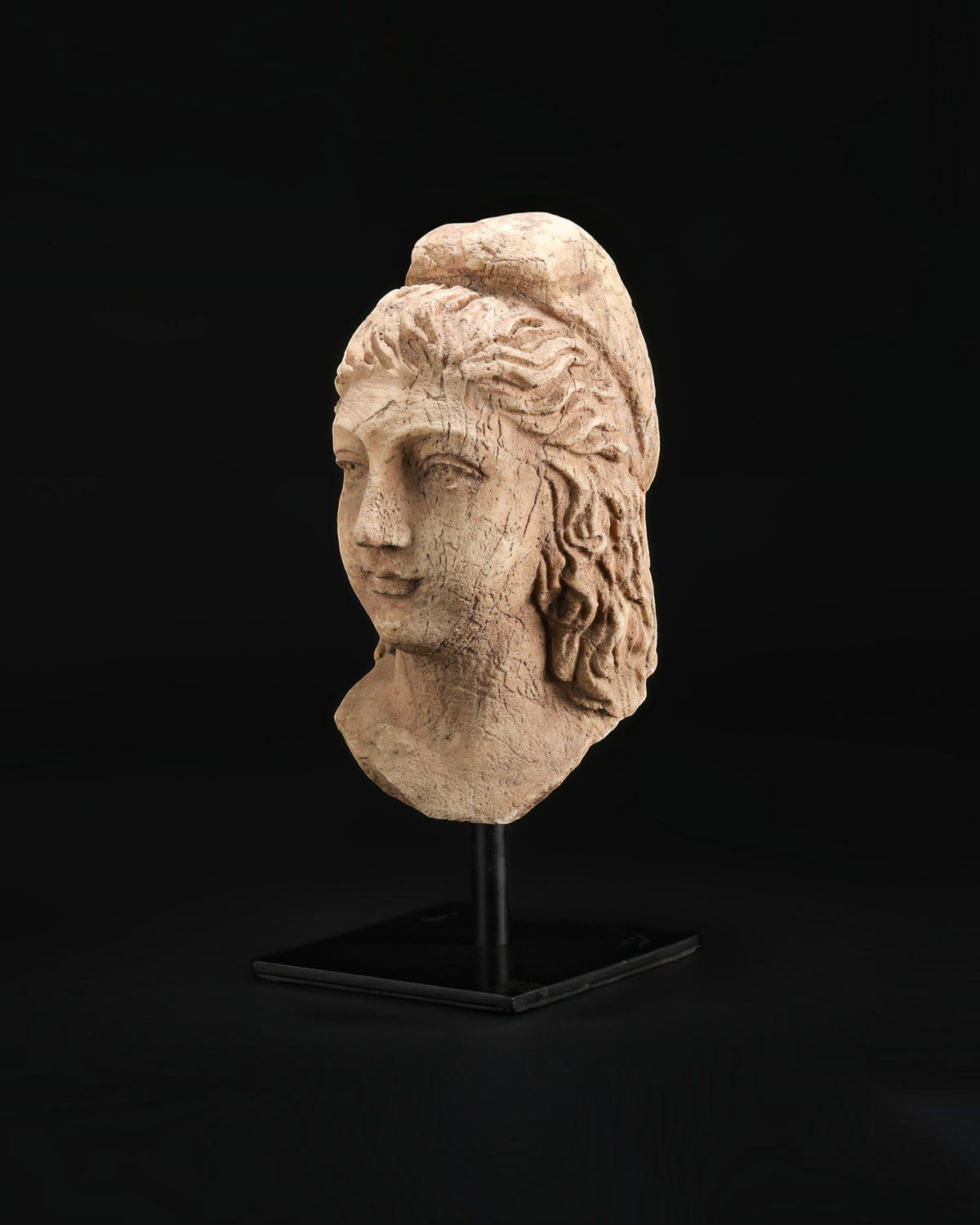 Antique Roman Marble Stone Bust of a Female Figure Sculpture