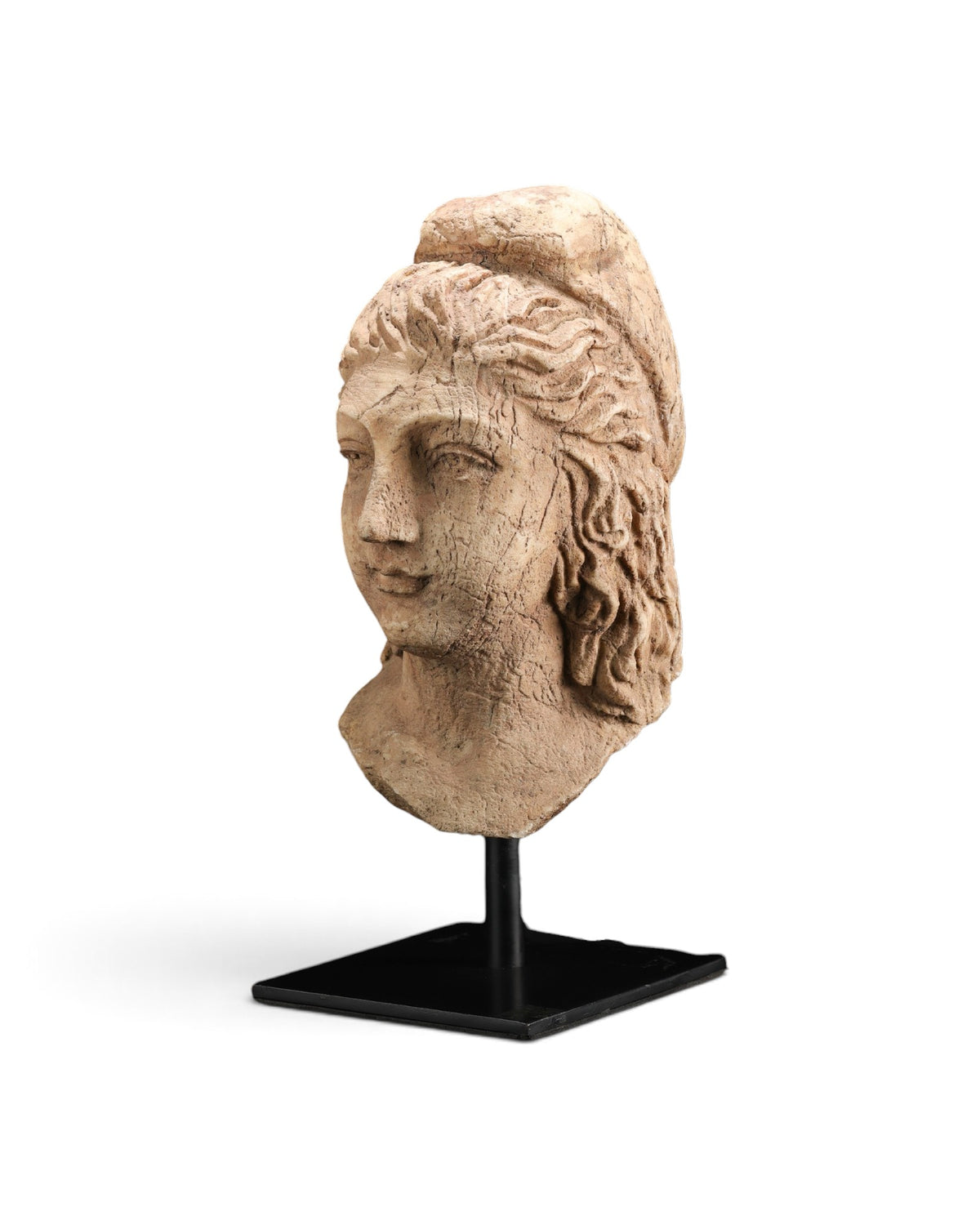 Antique Roman Marble Stone Bust of a Female Figure Sculpture