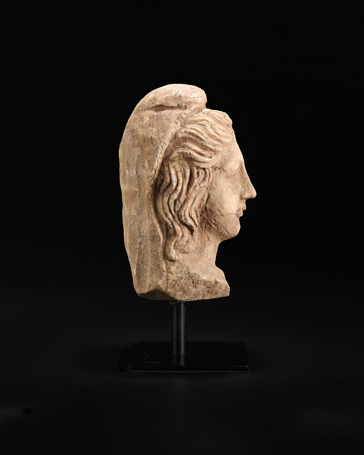 Antique Roman Marble Stone Bust of a Female Figure Sculpture