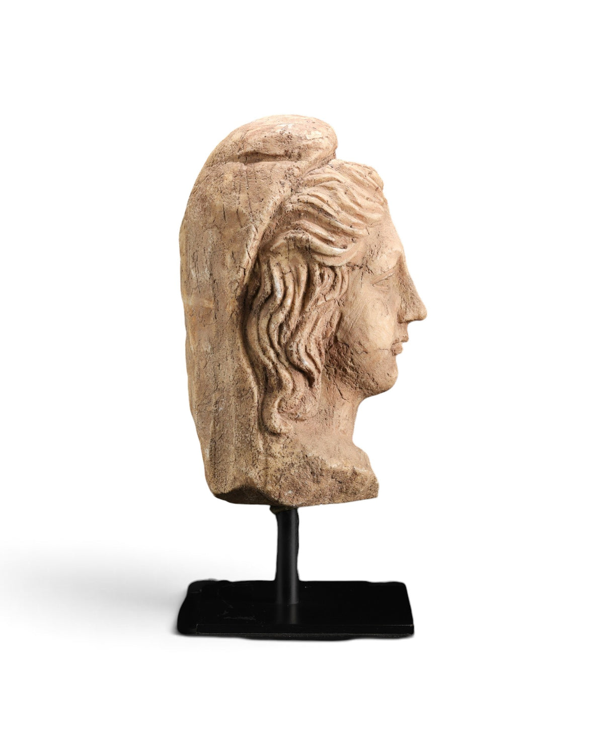 Antique Roman Marble Stone Bust of a Female Figure Sculpture