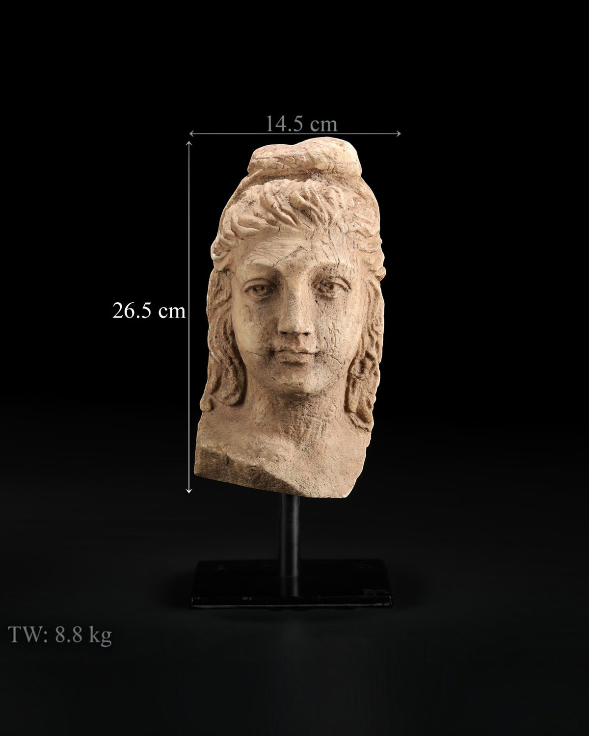 Antique Roman Marble Stone Bust of a Female Figure Sculpture