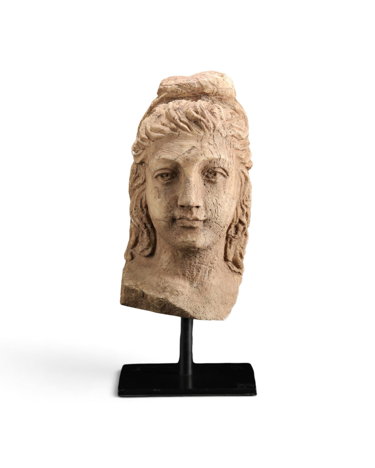 Antique Roman Marble Stone Bust of a Female Figure Sculpture