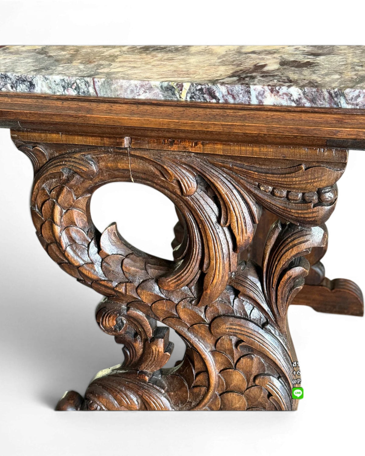 19th Century Dolphins Carved Side Table - Surround Living - 7