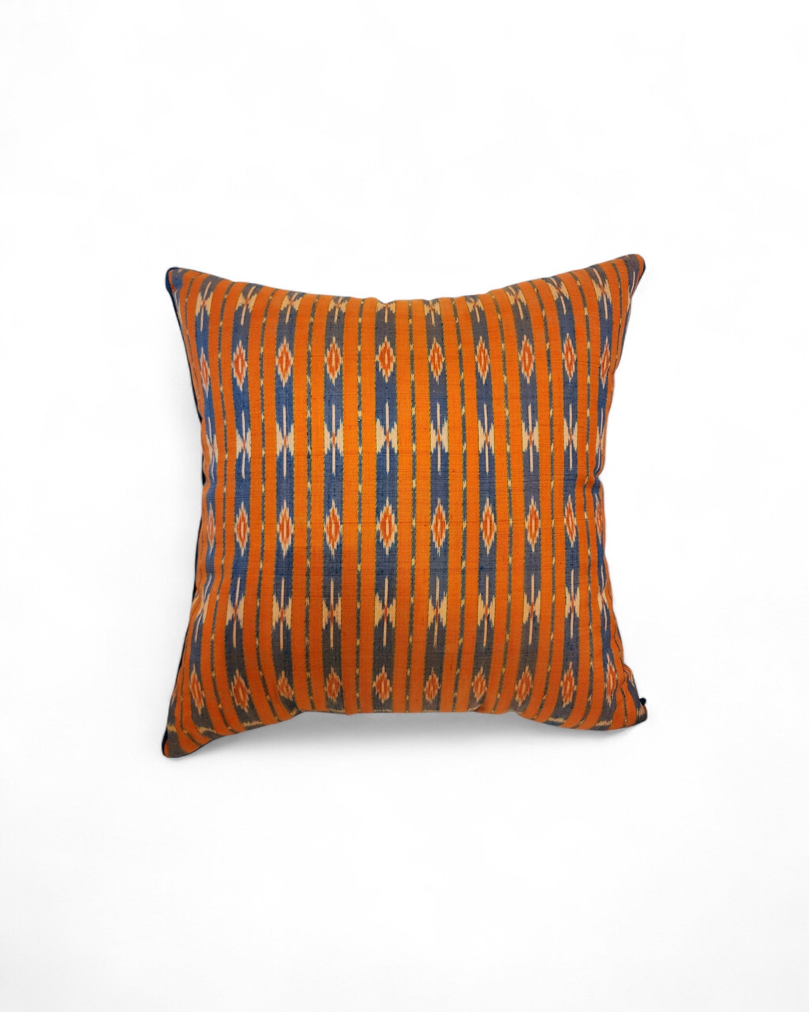 Handwoven Mudmee Silk Square cushion - Orange