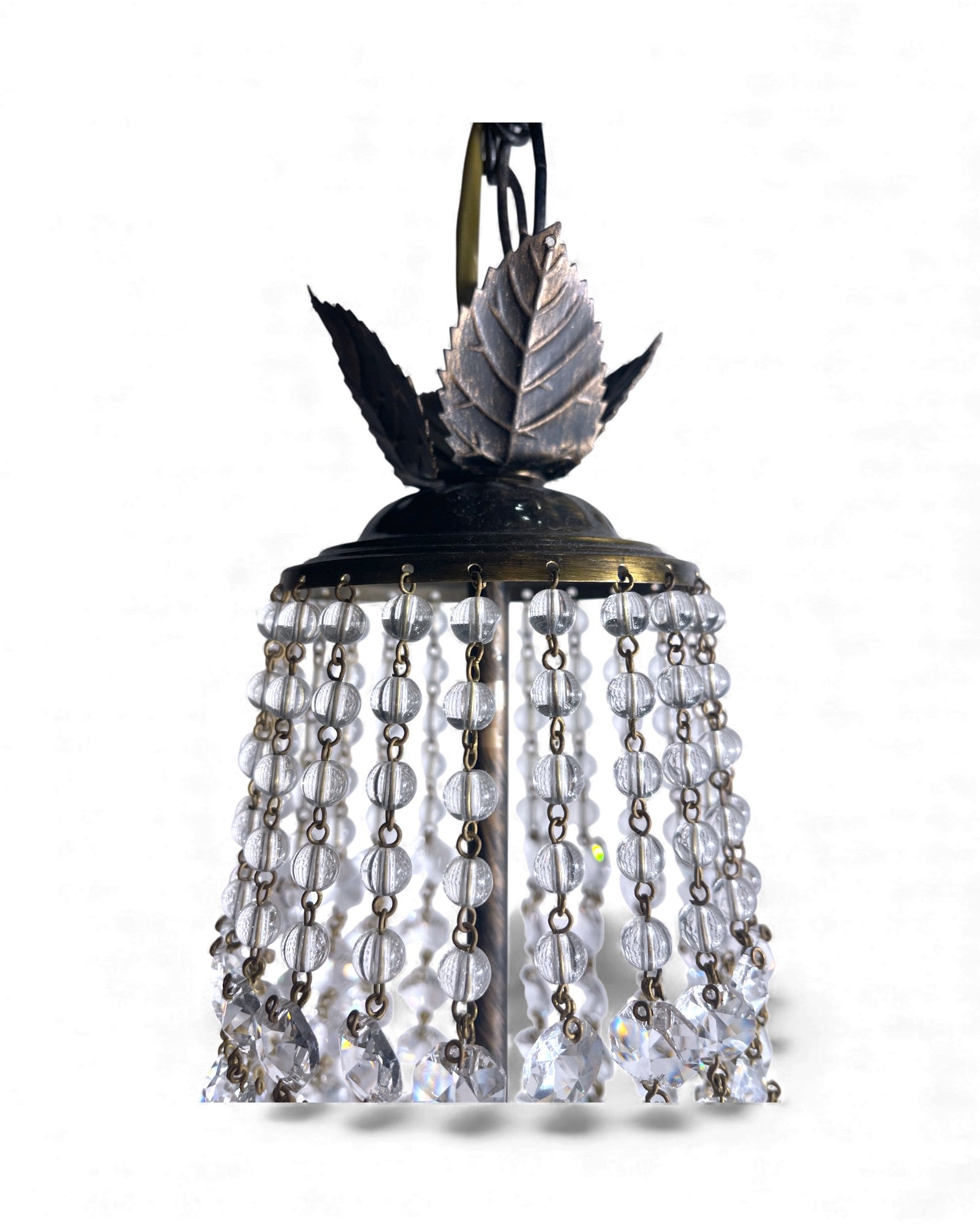 Basket-Shaped Crystal Chandelier