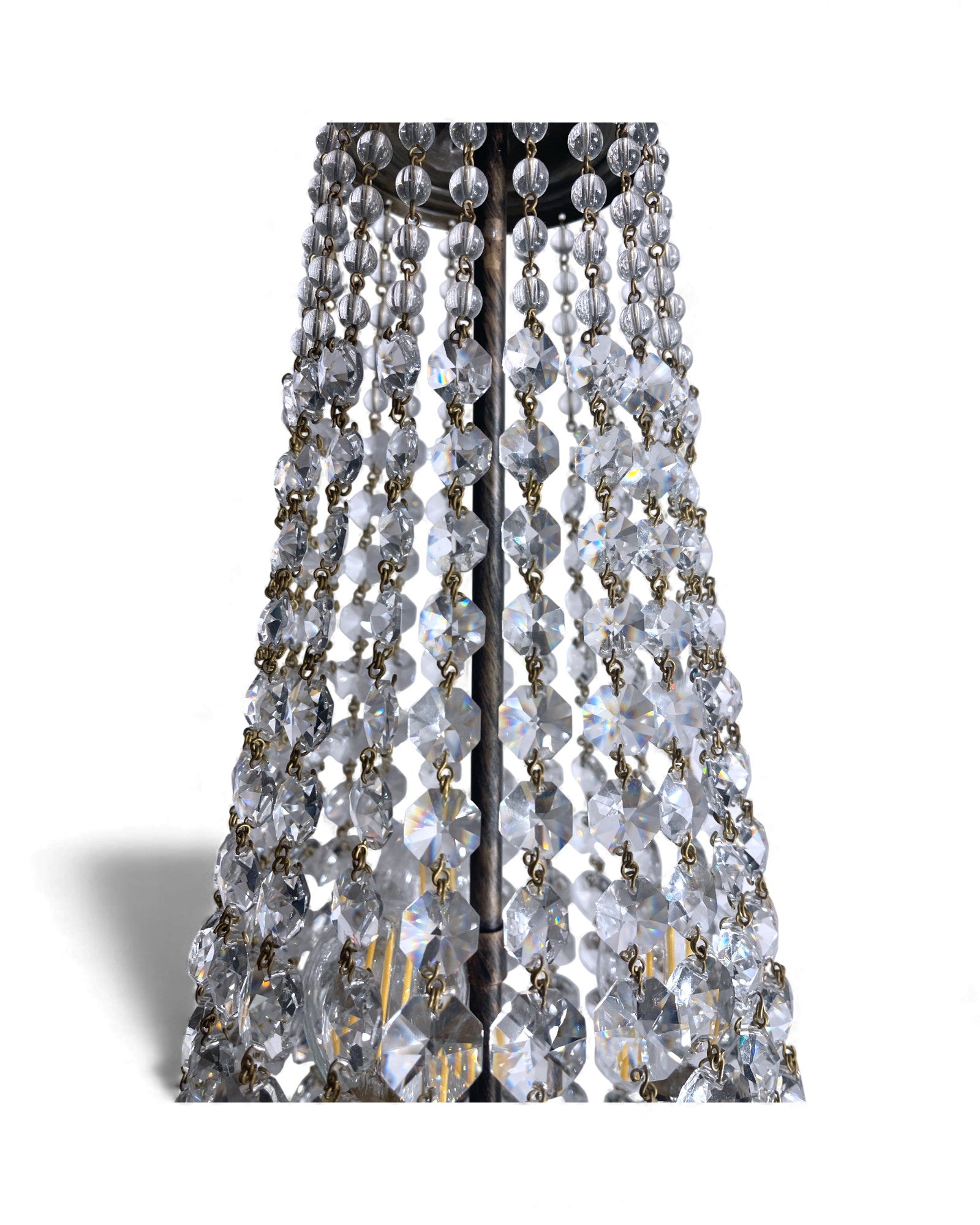 Basket-Shaped Crystal Chandelier