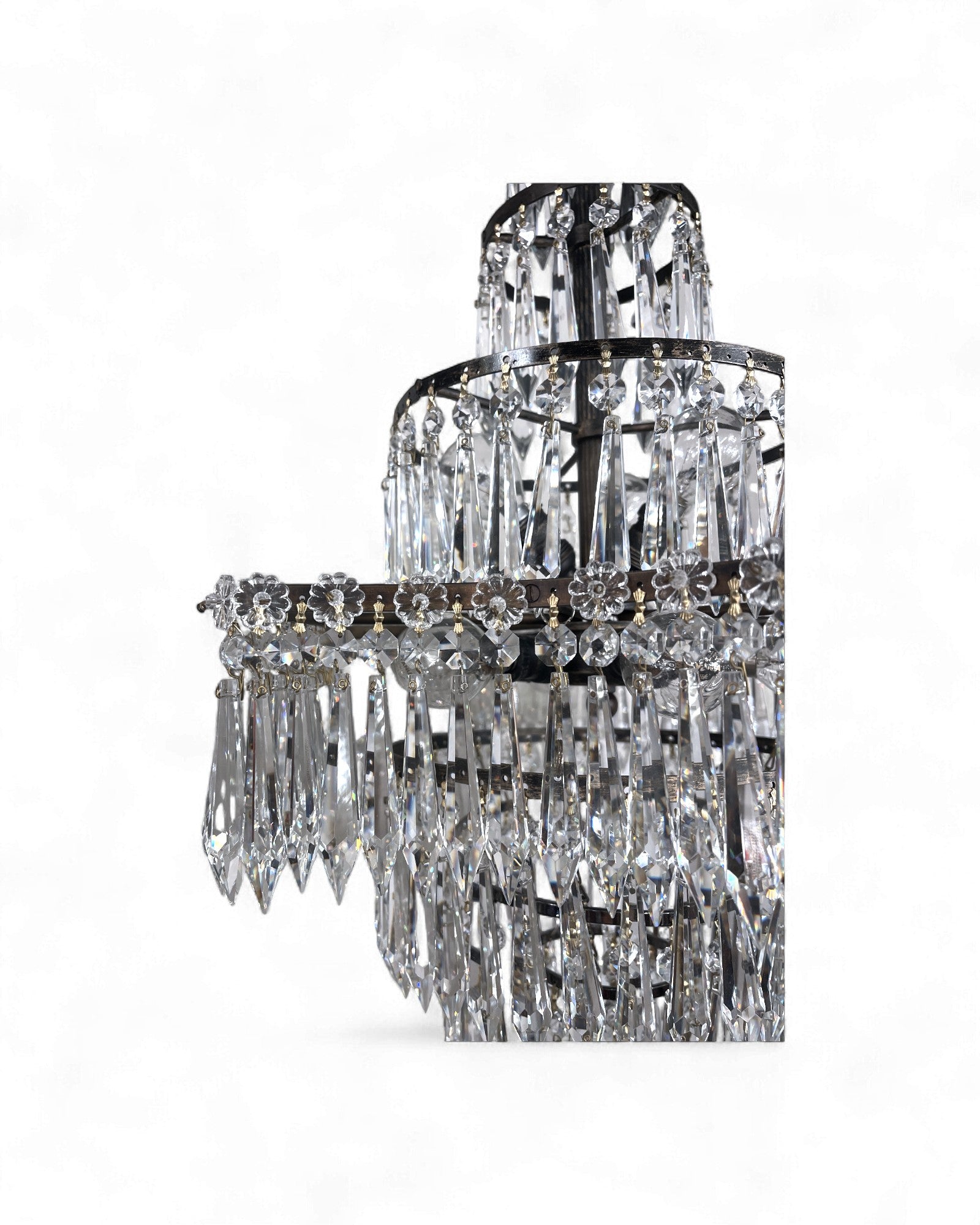 Vintage Multi-Tier Bohemian Crystal Chandelier
