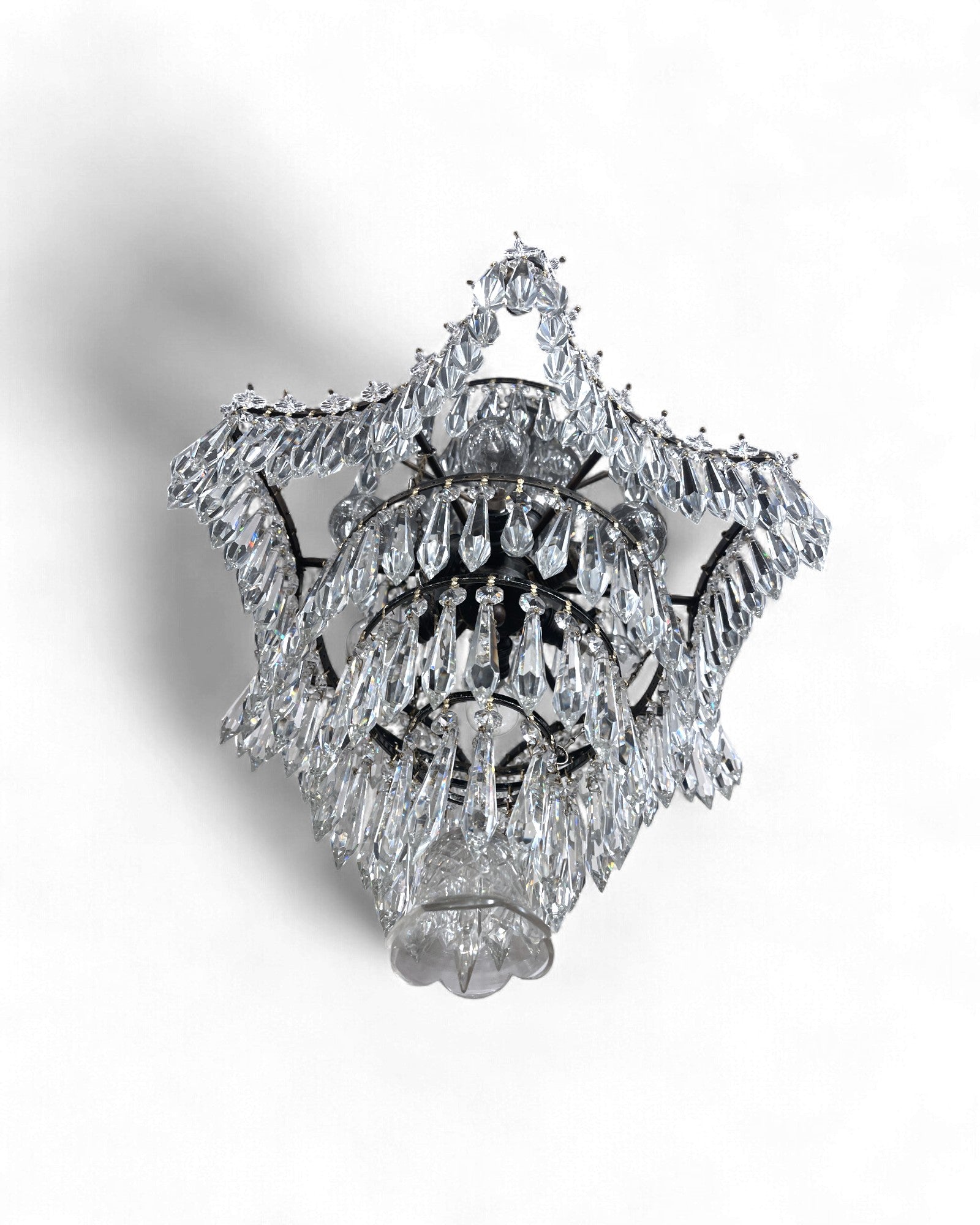 Vintage Multi-Tier Bohemian Crystal Chandelier