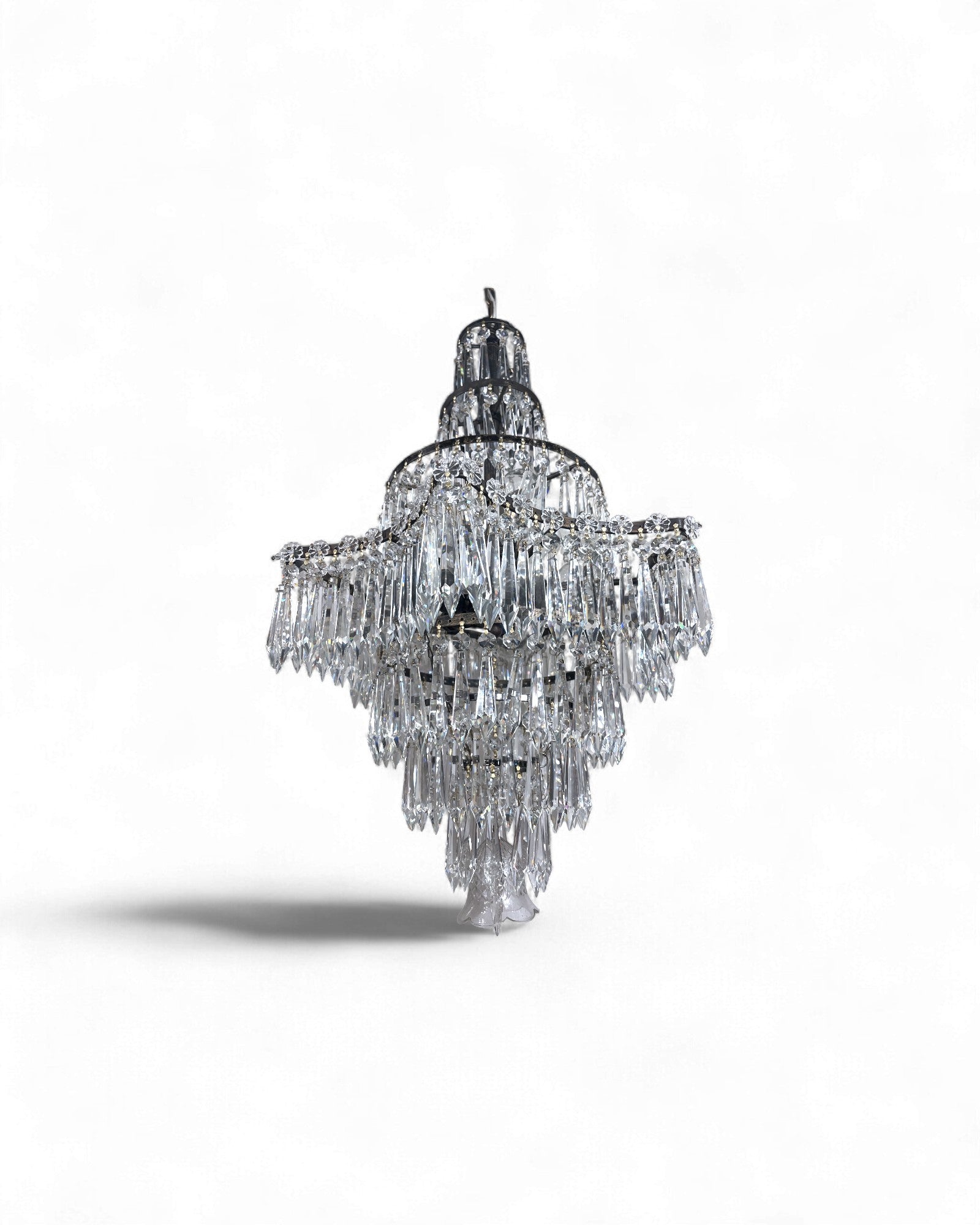 Vintage Multi-Tier Bohemian Crystal Chandelier