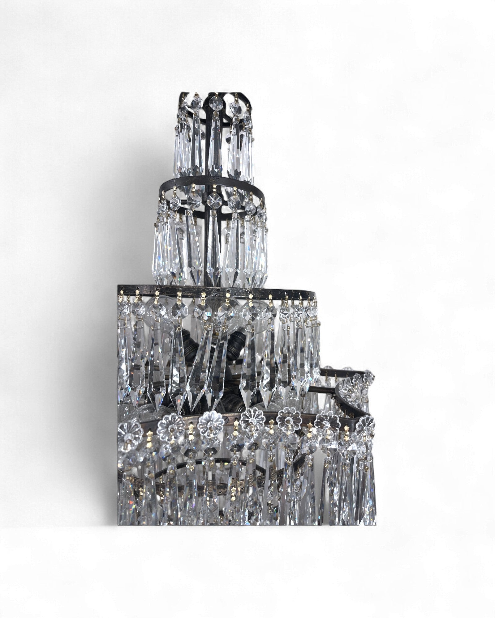 Vintage Multi-Tier Bohemian Crystal Chandelier