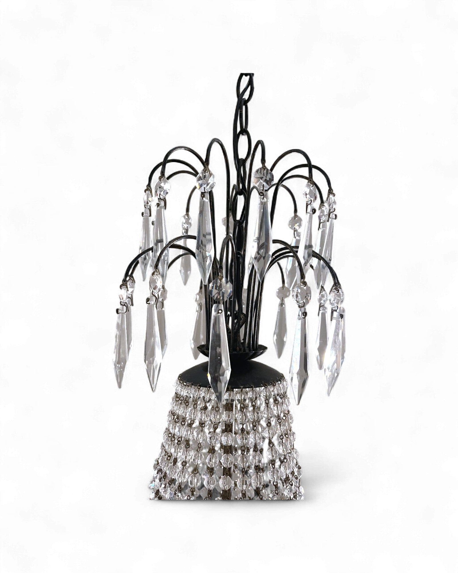 Vintage Bohemian Crystal Empire Chandelier