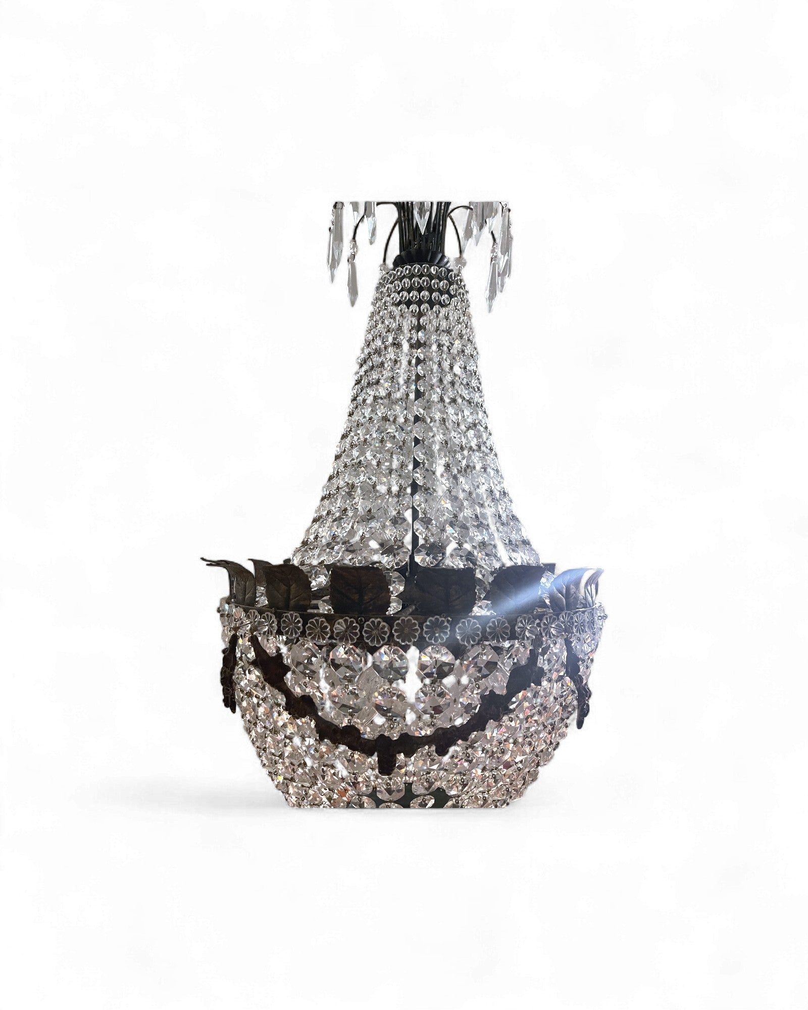 Vintage Bohemian Crystal Empire Chandelier