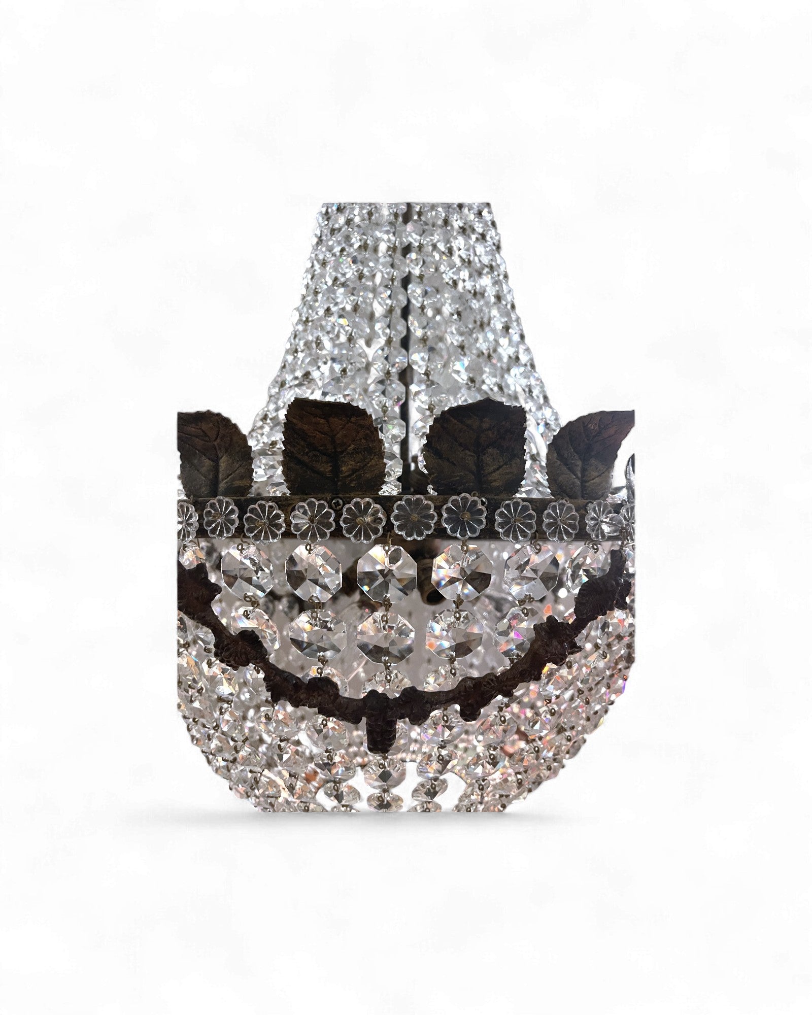 Vintage Bohemian Crystal Empire Chandelier