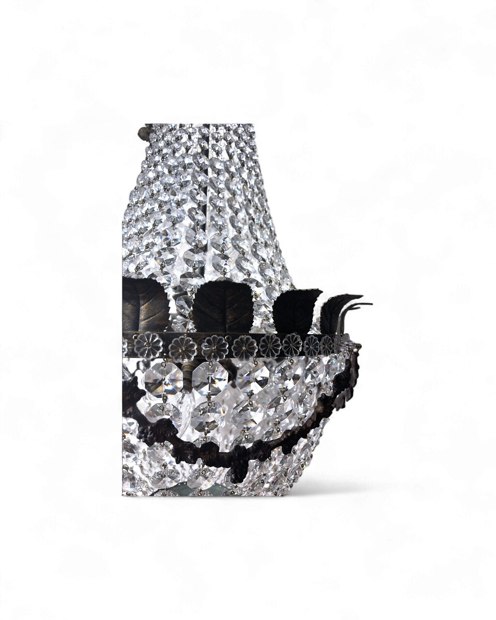 Vintage Bohemian Crystal Empire Chandelier