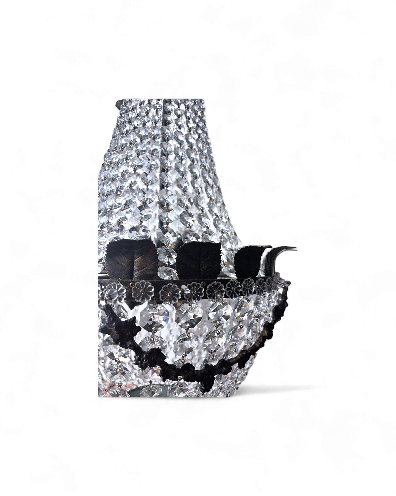 Vintage Bohemian Crystal Empire Chandelier