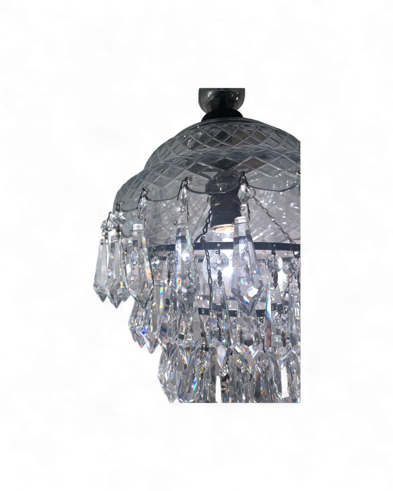 Vintage Dome-Top “Wedding Cake” Bohemian Crystal Chandelier