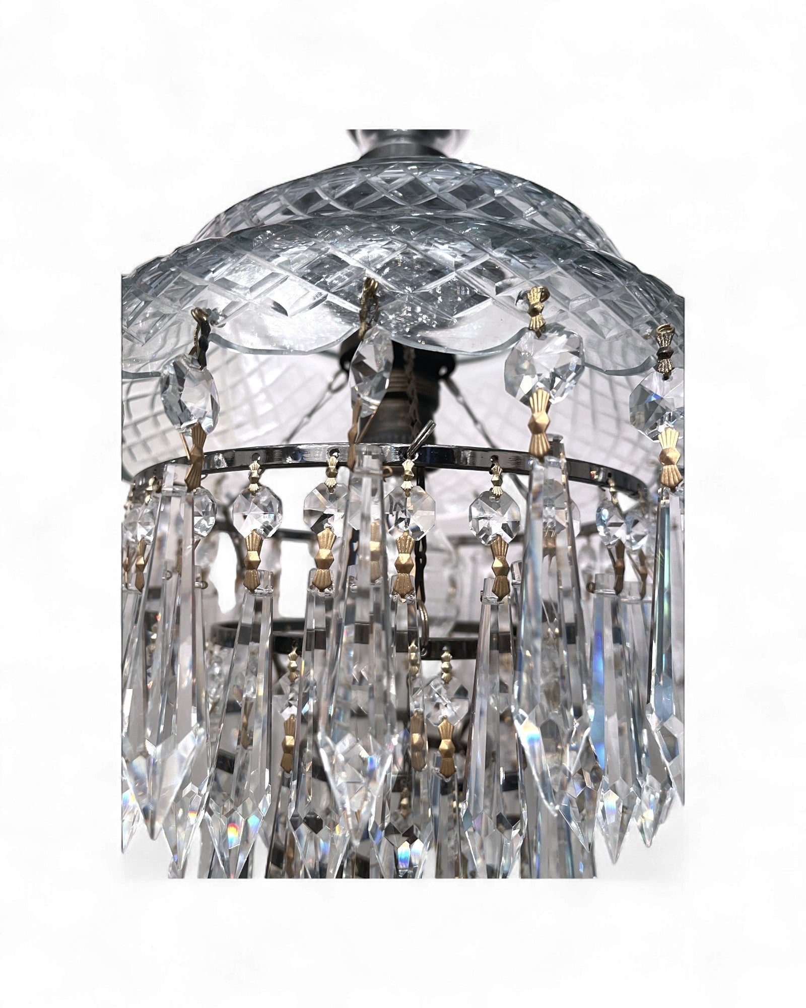 Vintage Dome-Top “Wedding Cake” Bohemian Crystal Chandelier