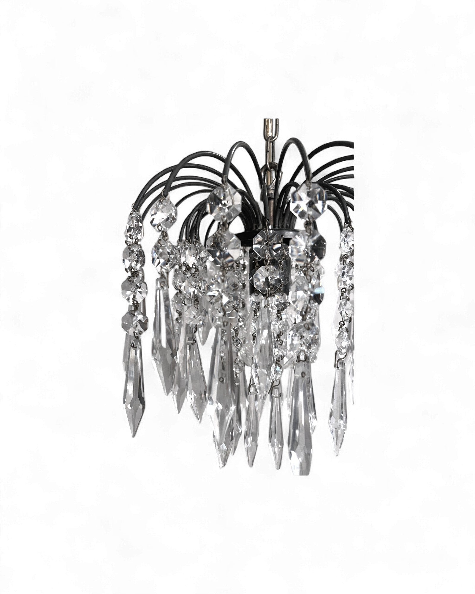 Vintage Waterfall-Style Tiered Crystal Chandelier