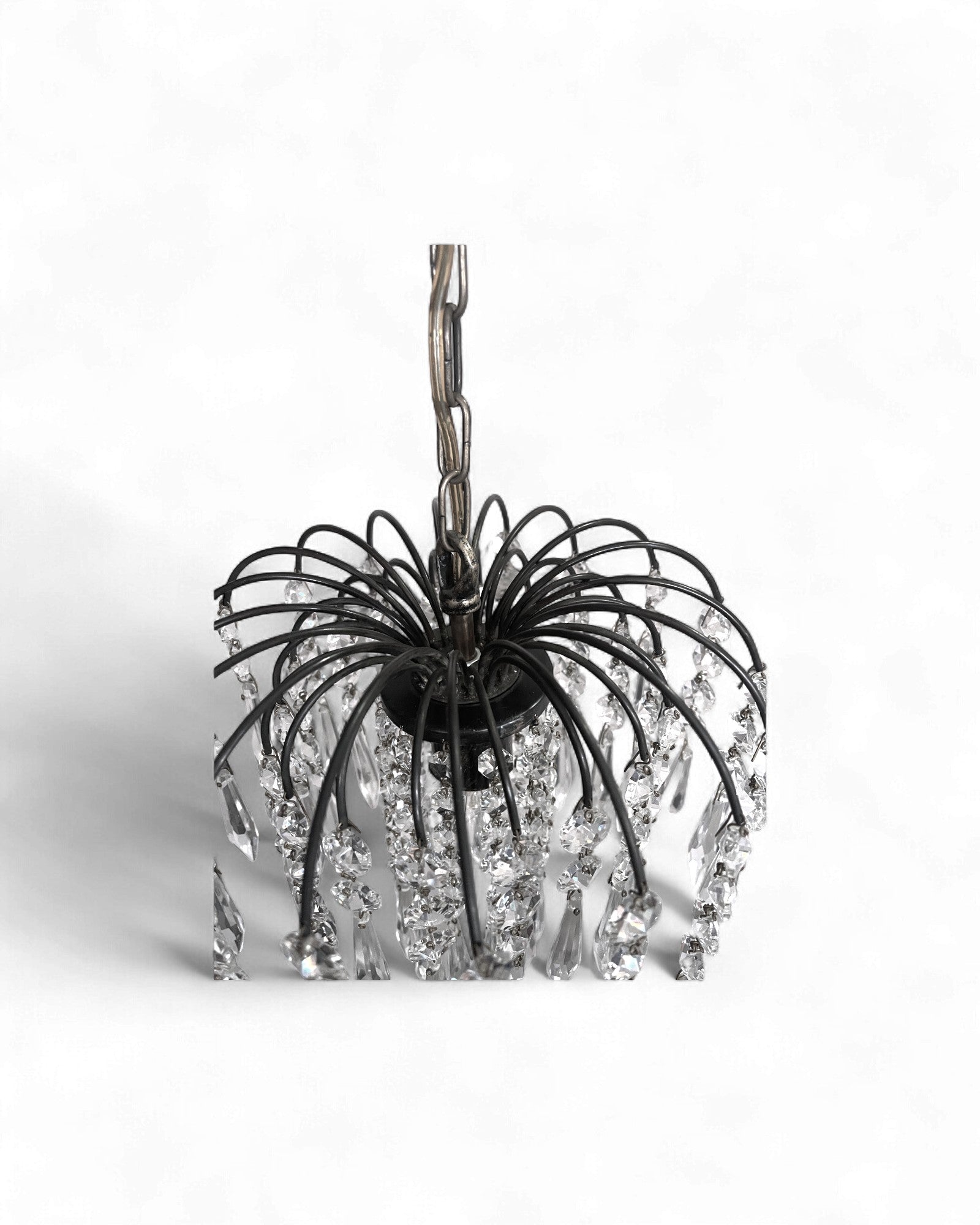 Vintage Waterfall-Style Tiered Crystal Chandelier