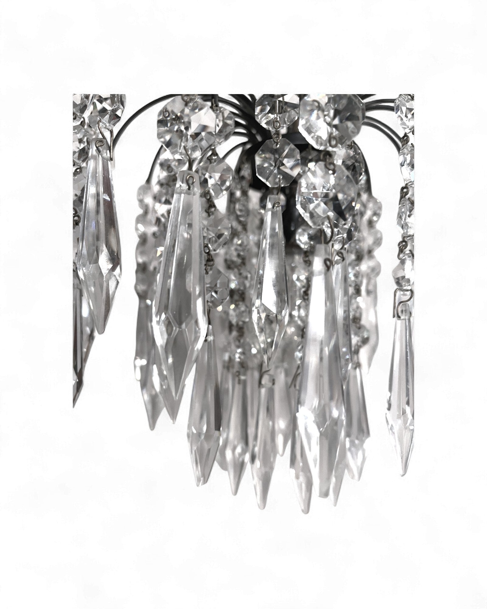 Vintage Waterfall-Style Tiered Crystal Chandelier