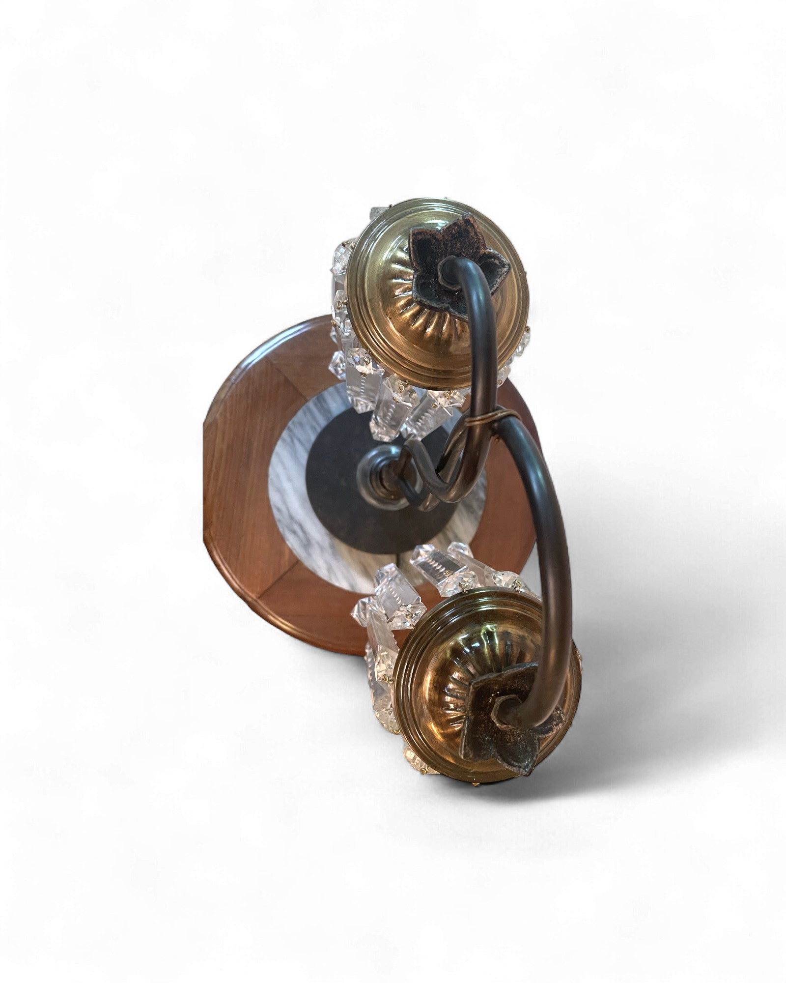 Vintage-Style Metal & Crystal “Waterfall” Two-Light Table Lamp