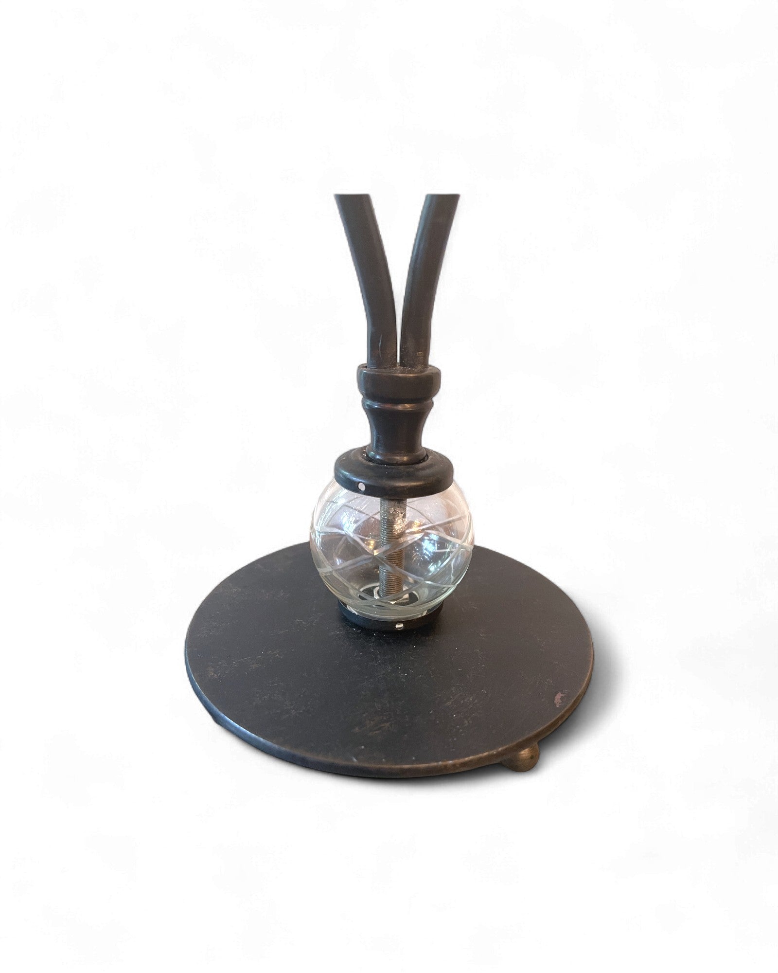 Vintage-Style Metal & Crystal “Waterfall” Two-Light Table Lamp