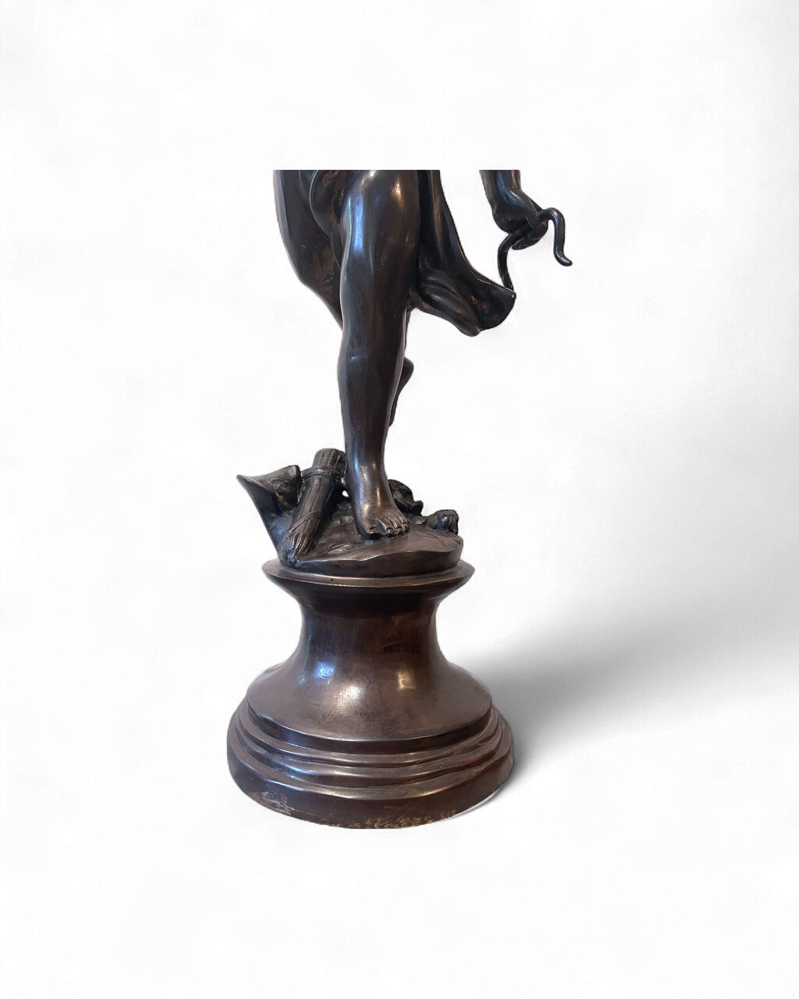 Rococo-Style Cherub Bronze Lamp with Crystal-Prism Shade