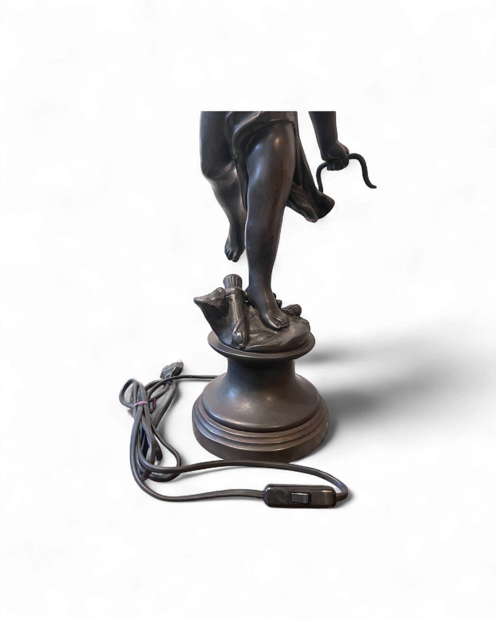 Bronze Cherub Girandole Candelabra Lamp - 3 Light