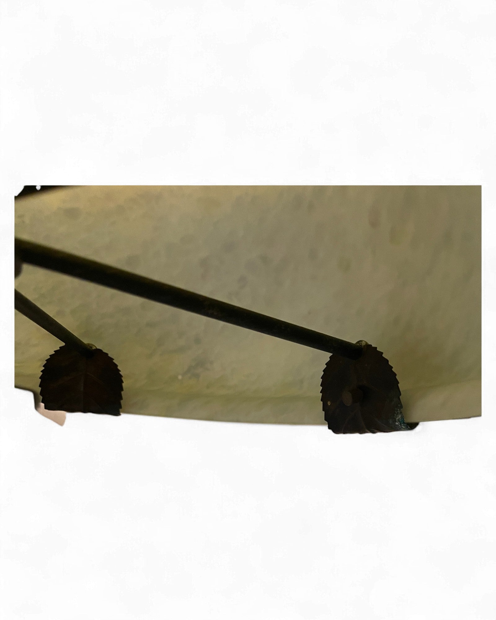 French Art Nouveau Brass Table Lamp with Iridescent Art Glass Shade