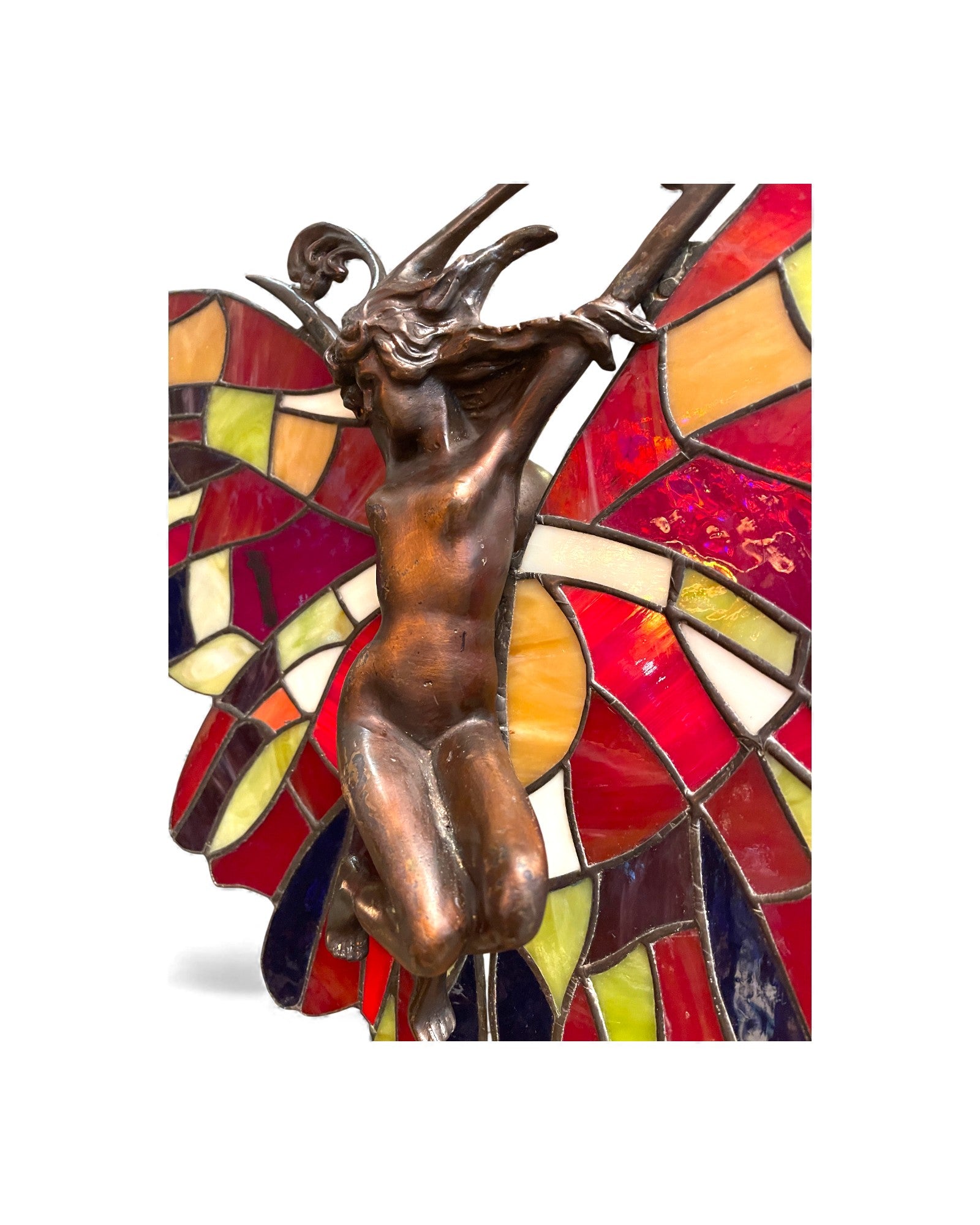 Stained Glass “Butterfly Lady” Wall Sculpture