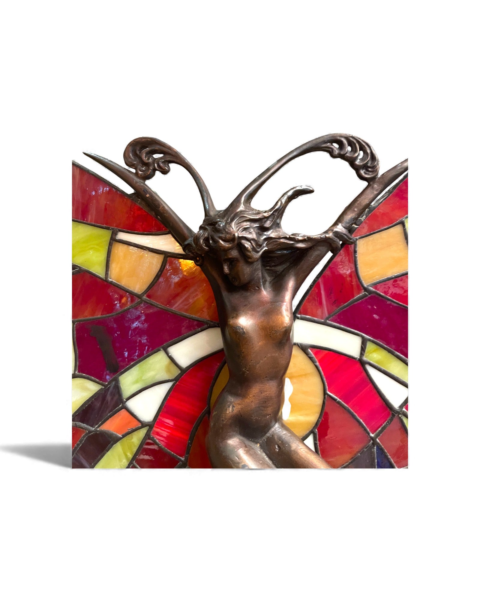 Stained Glass “Butterfly Lady” Wall Sculpture