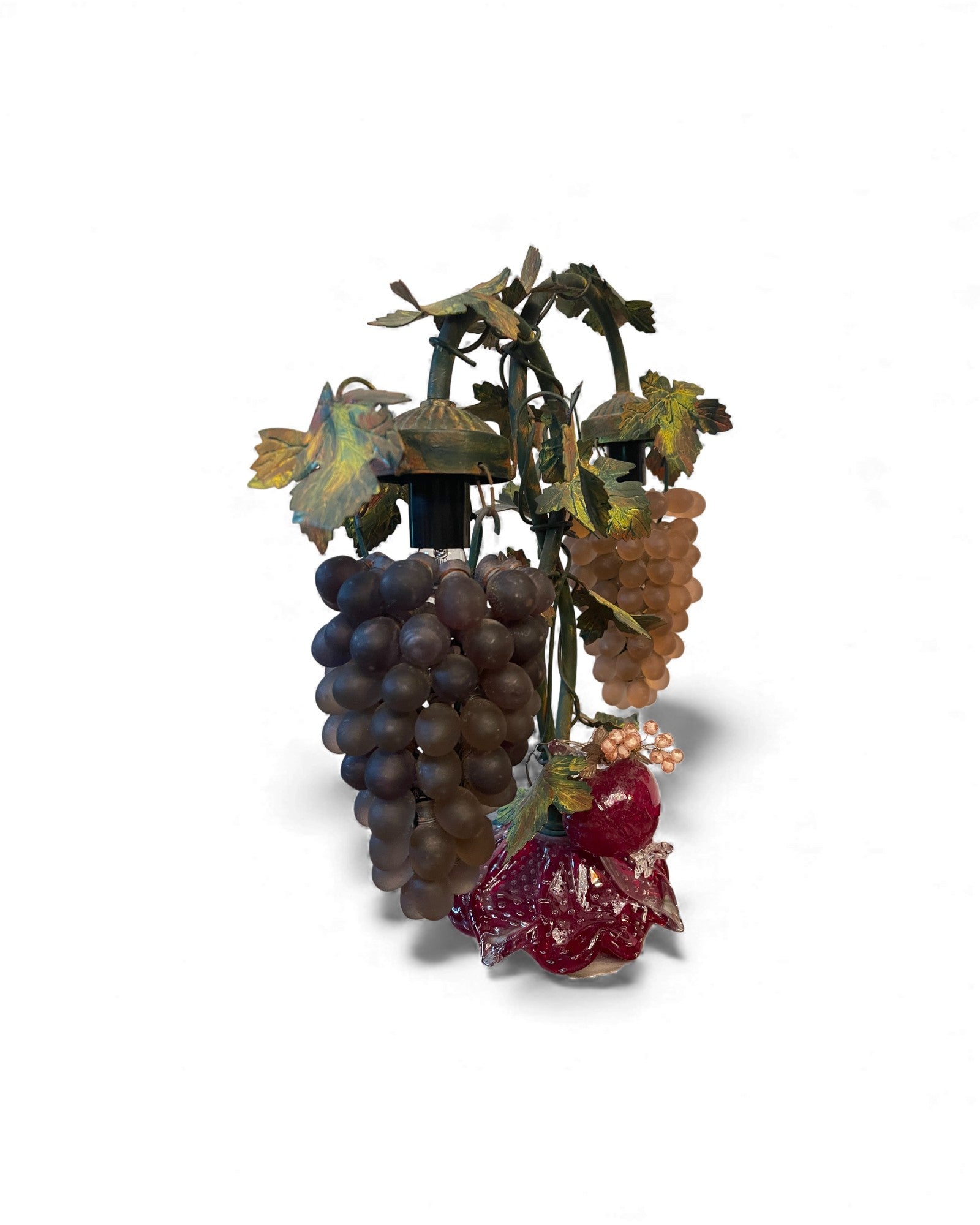 2-Globe Murano Glass Grape Table Lamp
