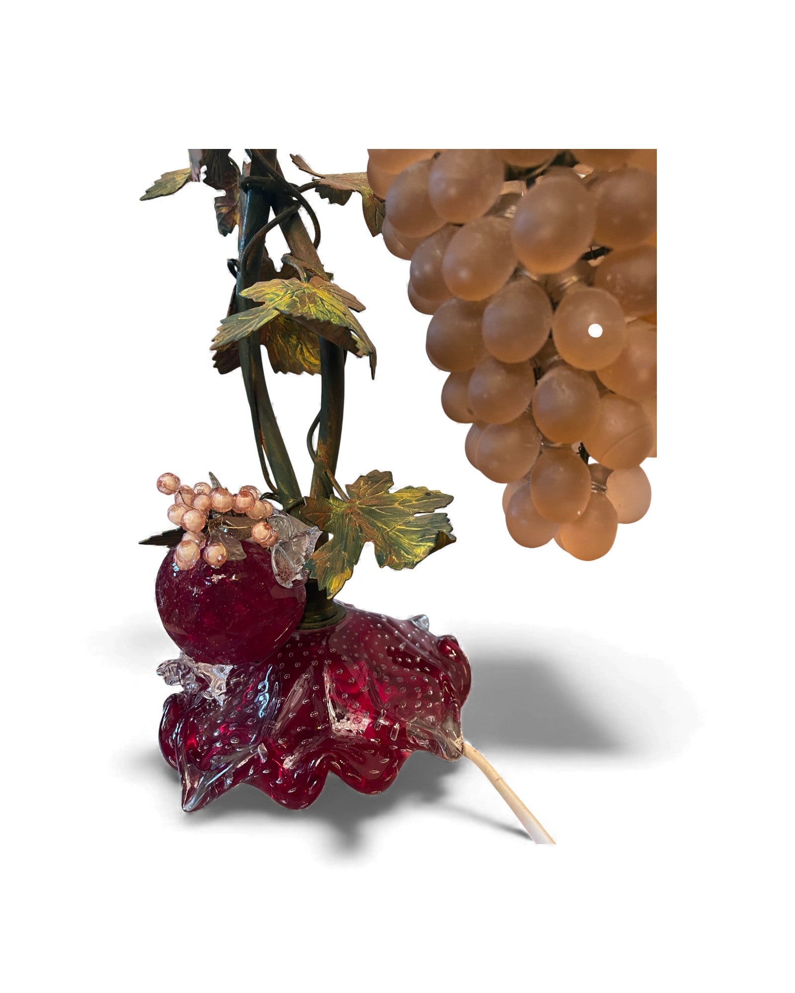 2-Globe Murano Glass Grape Table Lamp
