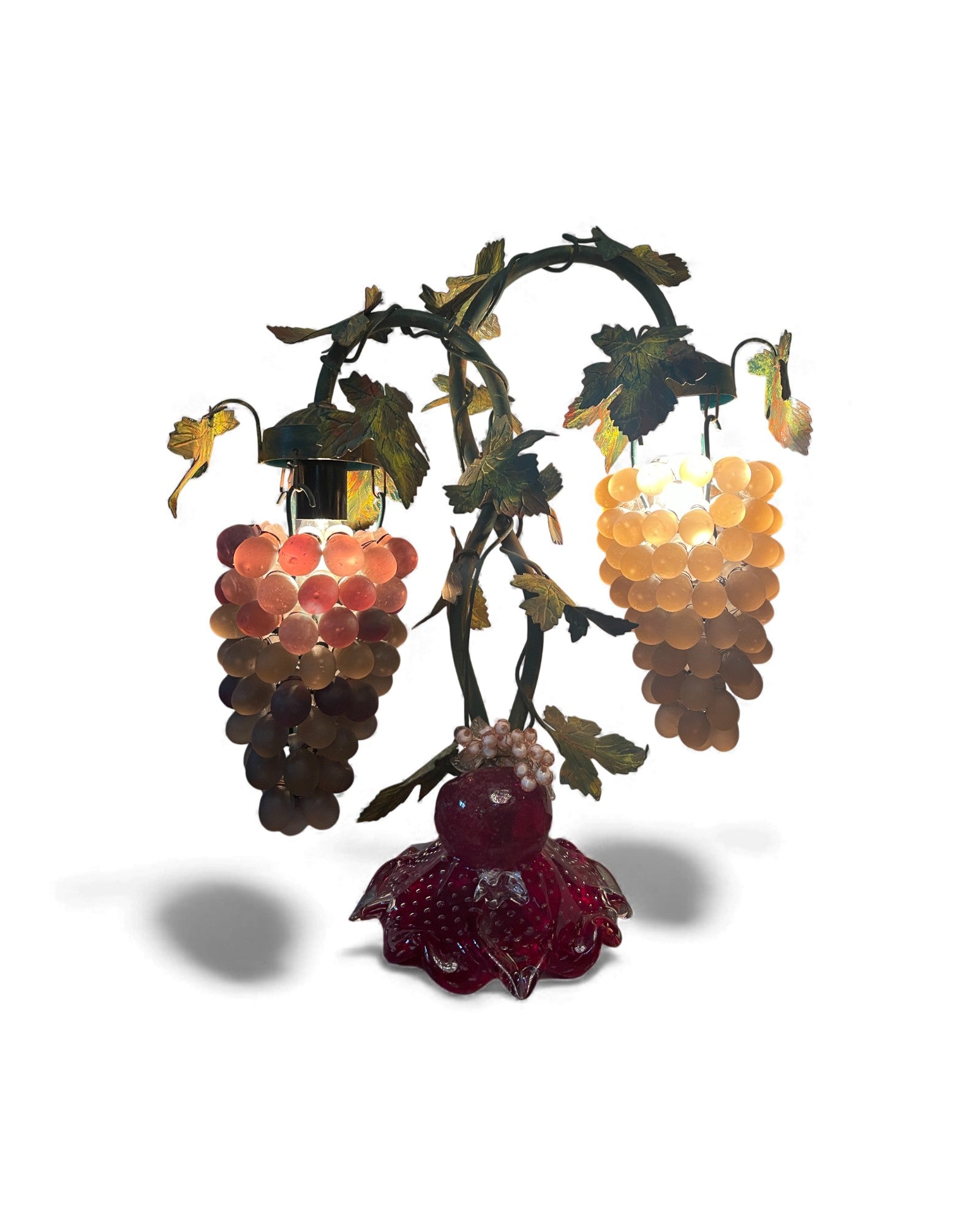 2-Globe Murano Glass Grape Table Lamp