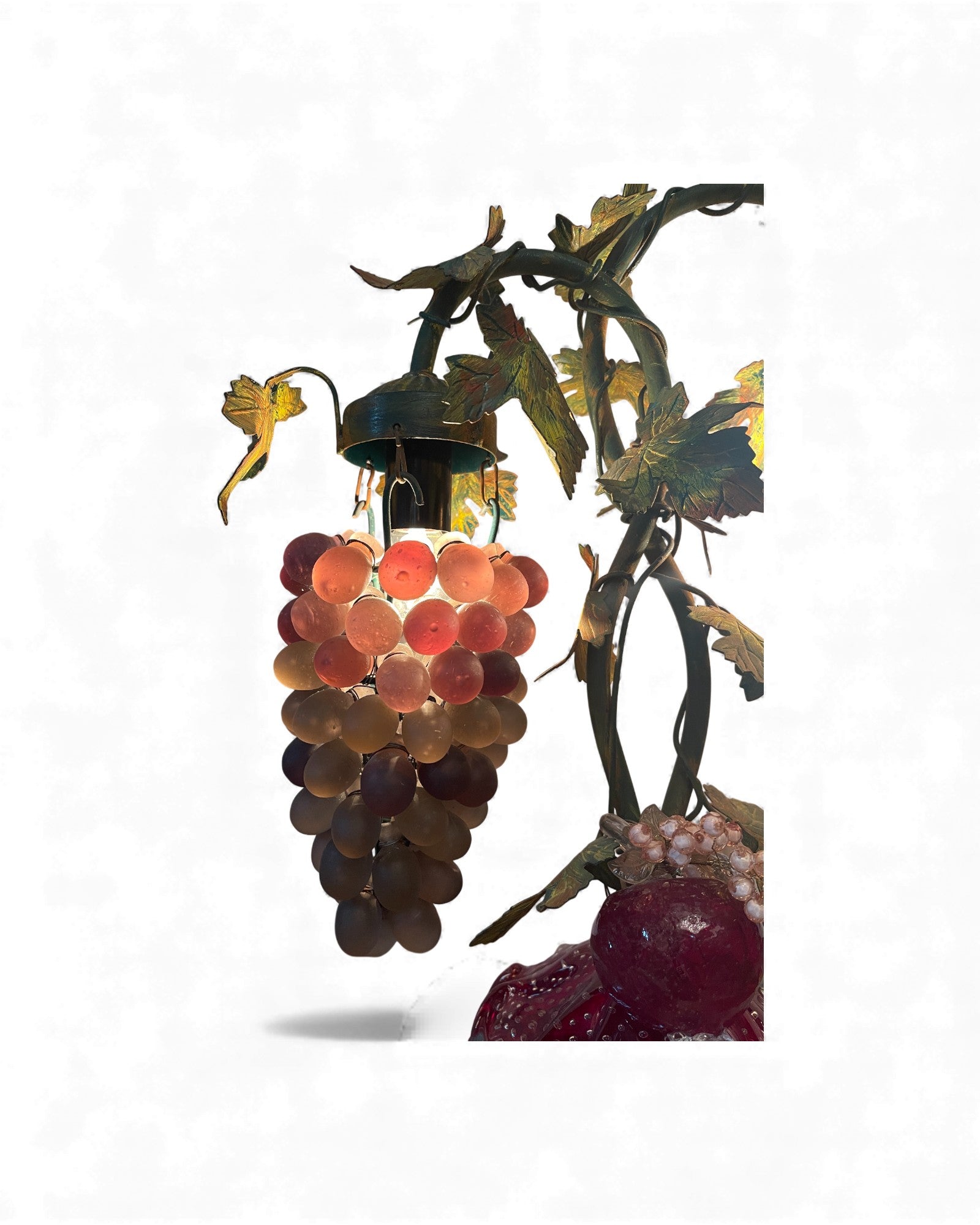 2-Globe Murano Glass Grape Table Lamp