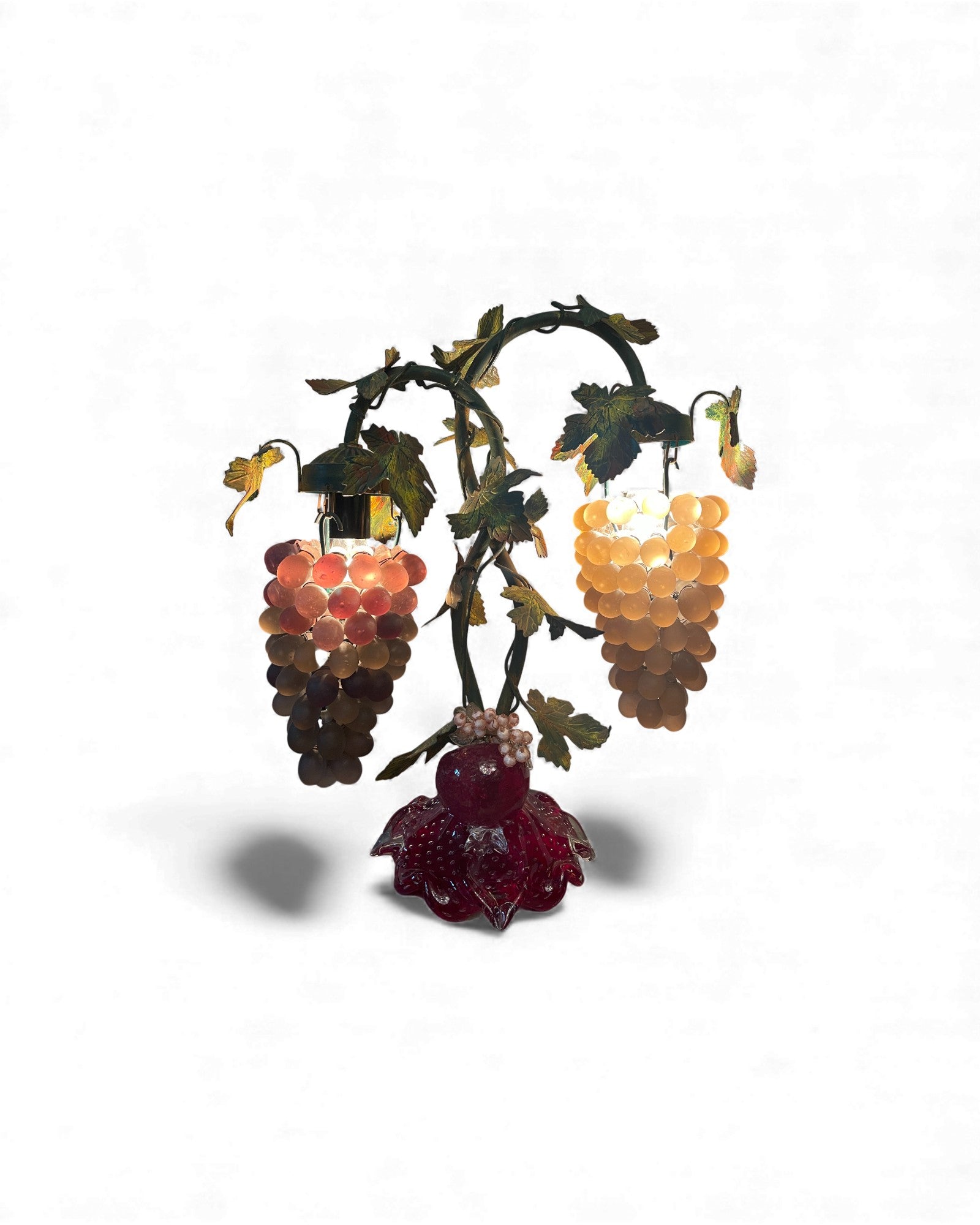 2-Globe Murano Glass Grape Table Lamp