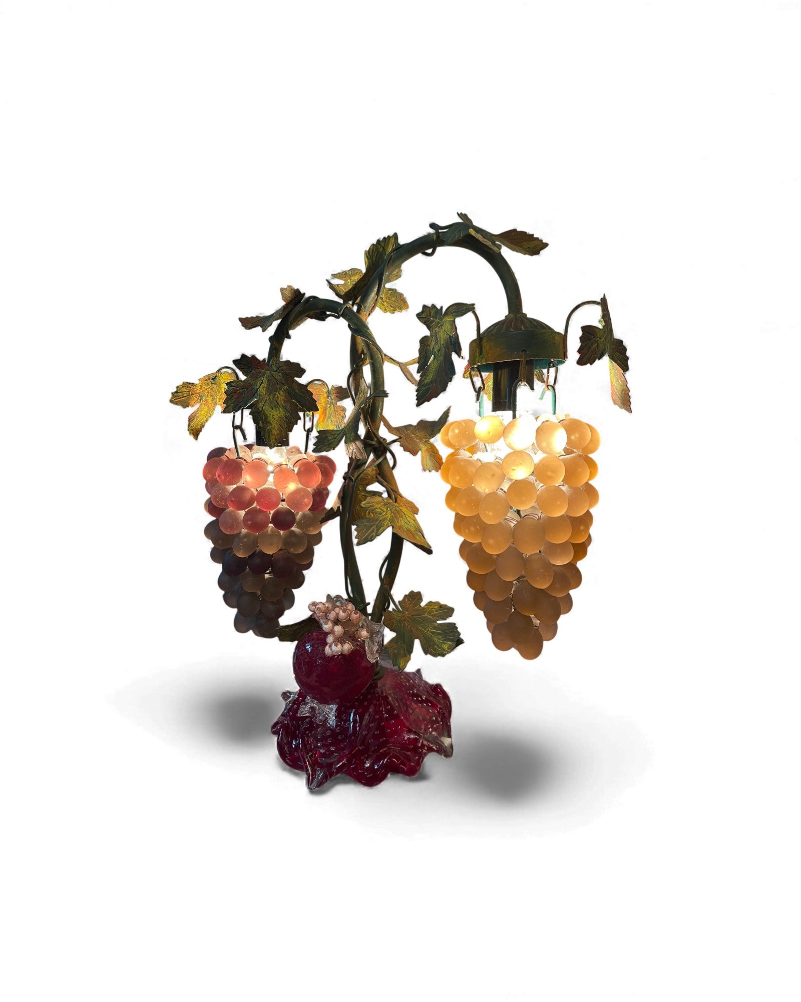 2-Globe Murano Glass Grape Table Lamp