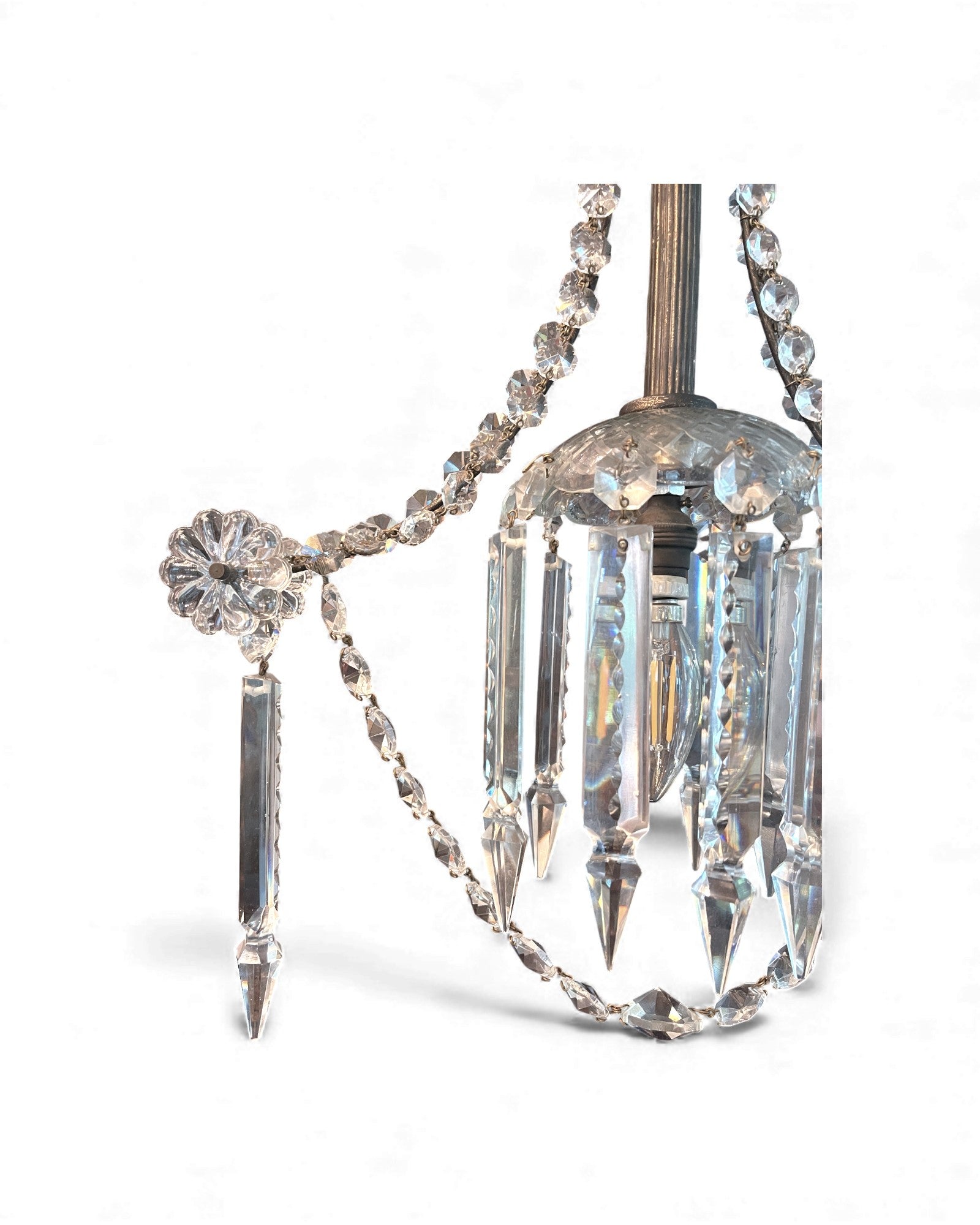 Single Draped Garland Crystal Wall Lamp