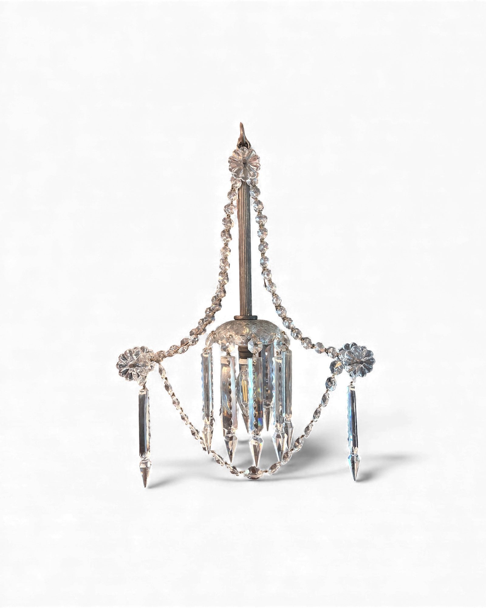 Single Draped Garland Crystal Wall Lamp