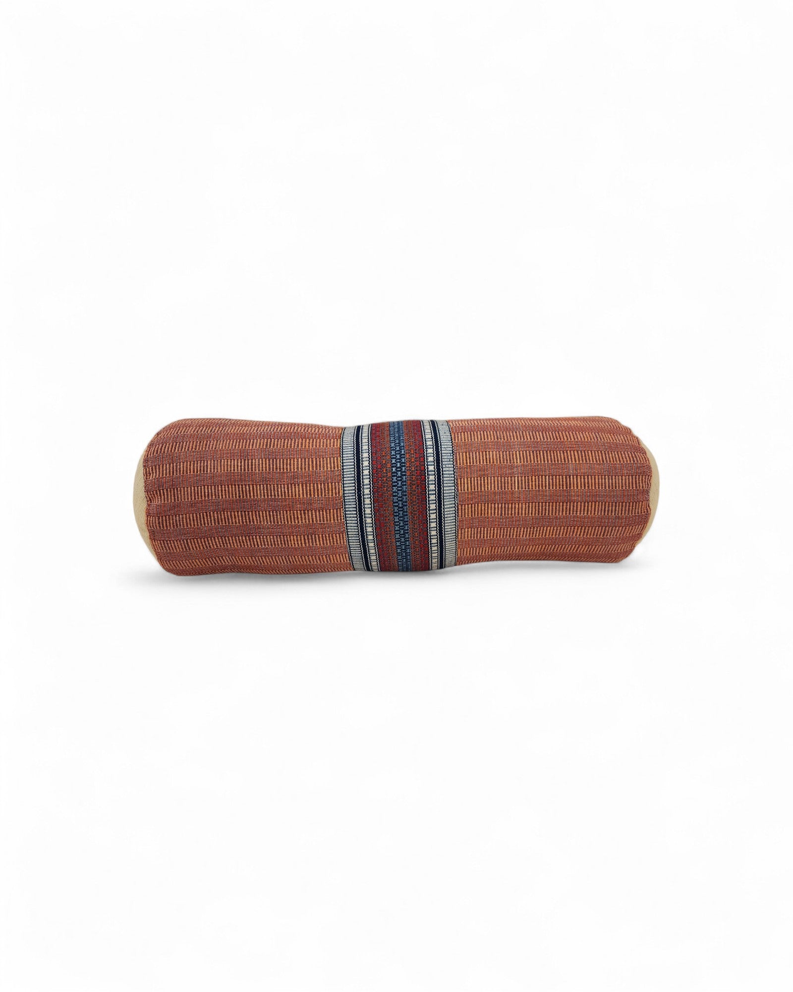 Brocade Centre Bolster in Terracotta Tortoiseshell Weave